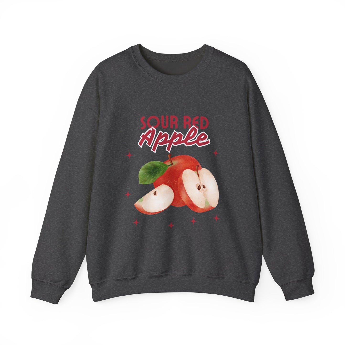 Sour Red Apple Sweatshirt, Cozy Crewneck, Unisex Apparel, Cute Fruit Design, Perfect Gift for Apple Lovers, Autumn Fashion