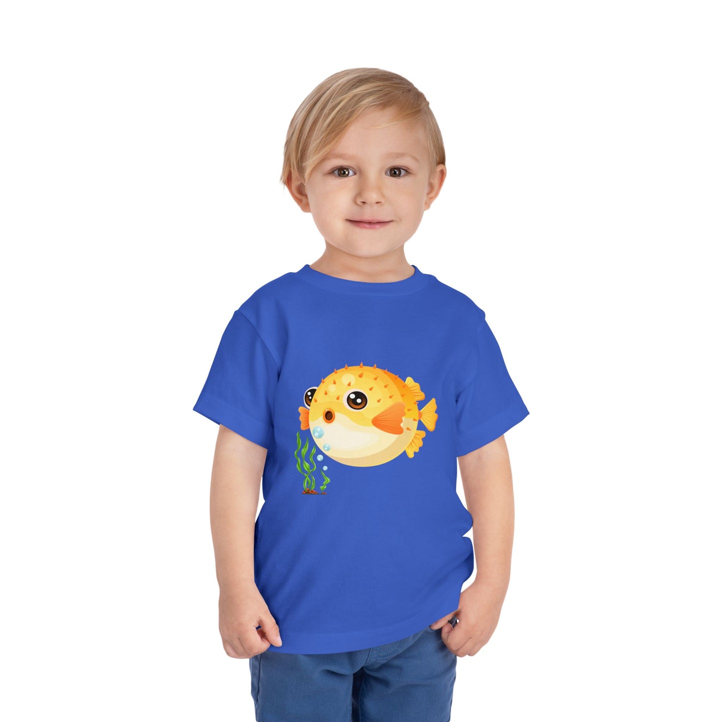 Cute Pufferfish Toddler Tee, Fun Kids T-Shirt, Beach Day Outfit, Summer Fun Apparel, Marine Life Tee