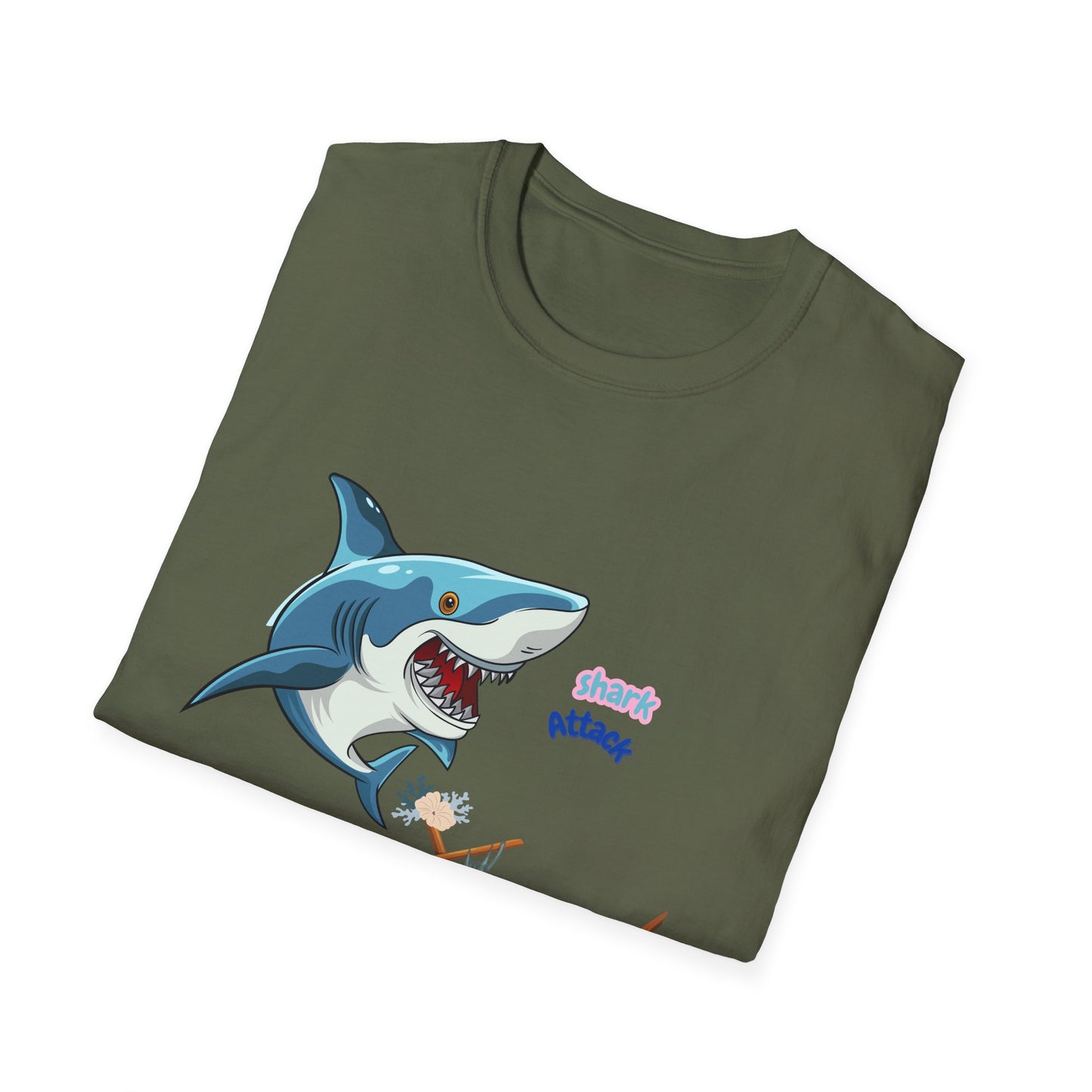 Shark Attack Graphic T-Shirt, Fun Summer Tee, Beach Vacation Top, Gift for Ocean Lovers, Marine Life Apparel