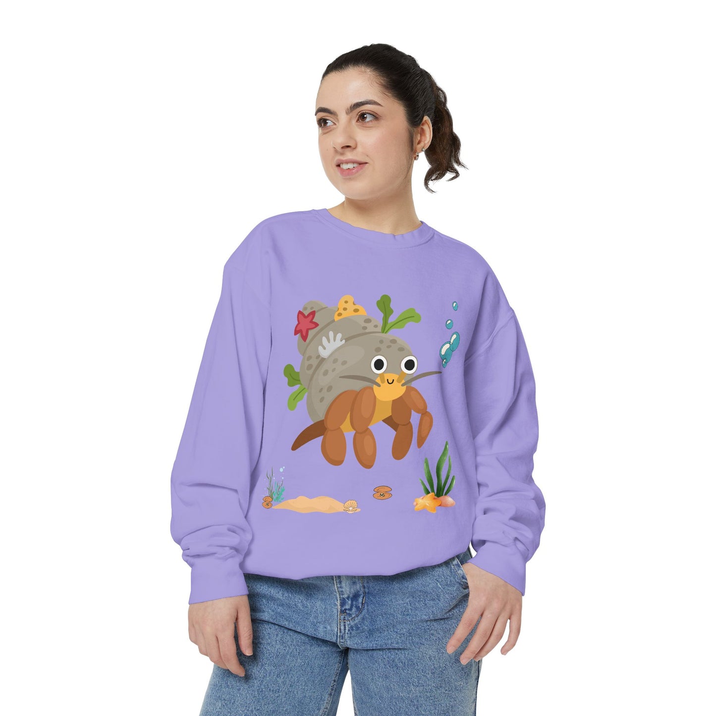 Hermit crab with shell underwater Unisex Garment-Dyed Sweatshirt
