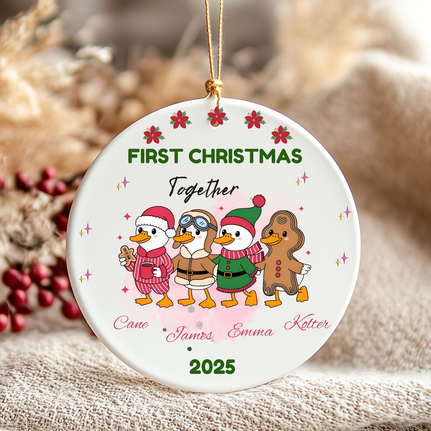 Personalized Christmas Ornament, First Christmas Together, Holiday Decor, Family Keepsake, Gift Ideas