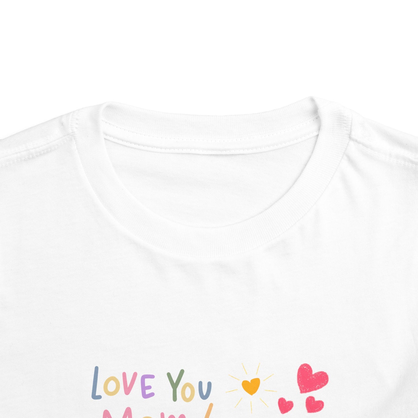 Cute Cat 'Love You Mom' Toddler Tee, Perfect Gift for Mother's Day, Birthday, Playdates, Casual Wear, Cute Kids' Apparel