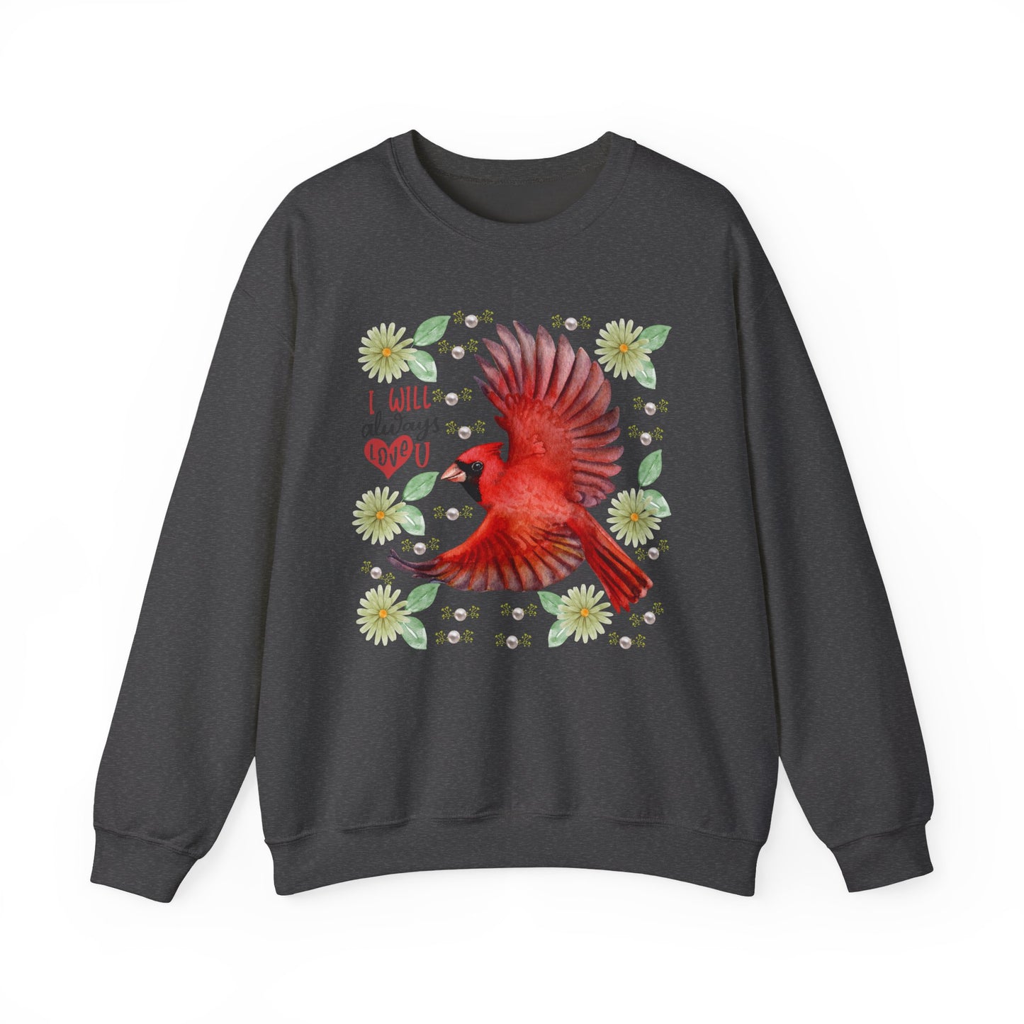 Colorful Cardinal Sweatshirt: Inspirational, Cozy Gift for Bird Lovers, Nature Enthusiasts, Eco-Friendly Apparel