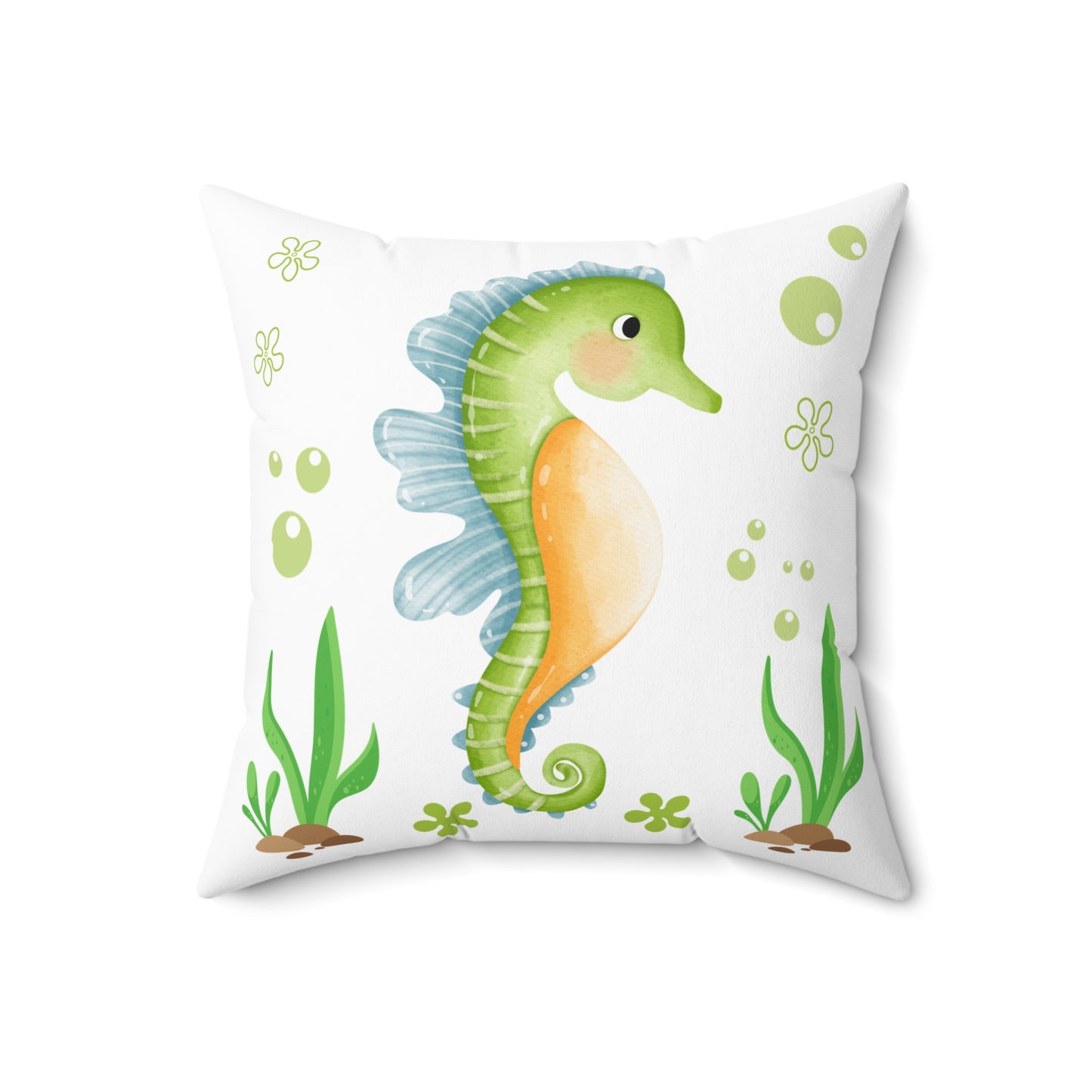 Seahorse with a focus on the natural world Spun Polyester Square Pillow