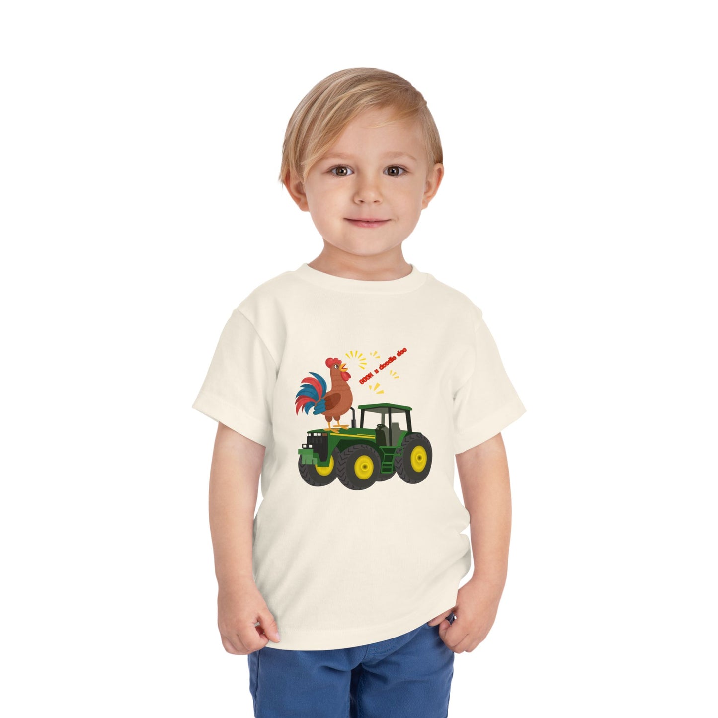 Rooster & Tractor Toddler Tee - Farm Animal Shirt, Cute Toddler Outfit, Birthday Gift, Kids Apparel, Farm Themed Clothing