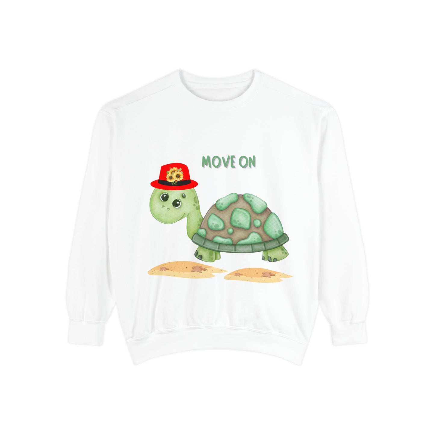 Turtle with a sunflower hat Unisex Garment-Dyed Sweatshirt