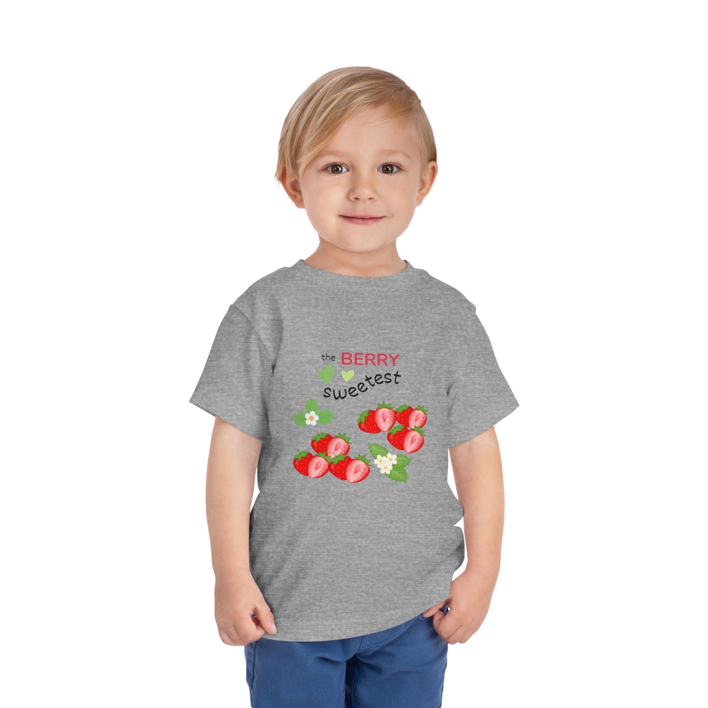 Toddler Berry Sweetest Tee, Cute Kids T-Shirt, Strawberry Design Shirt, Summer Apparel, Birthday Gift, Toddler Clothing