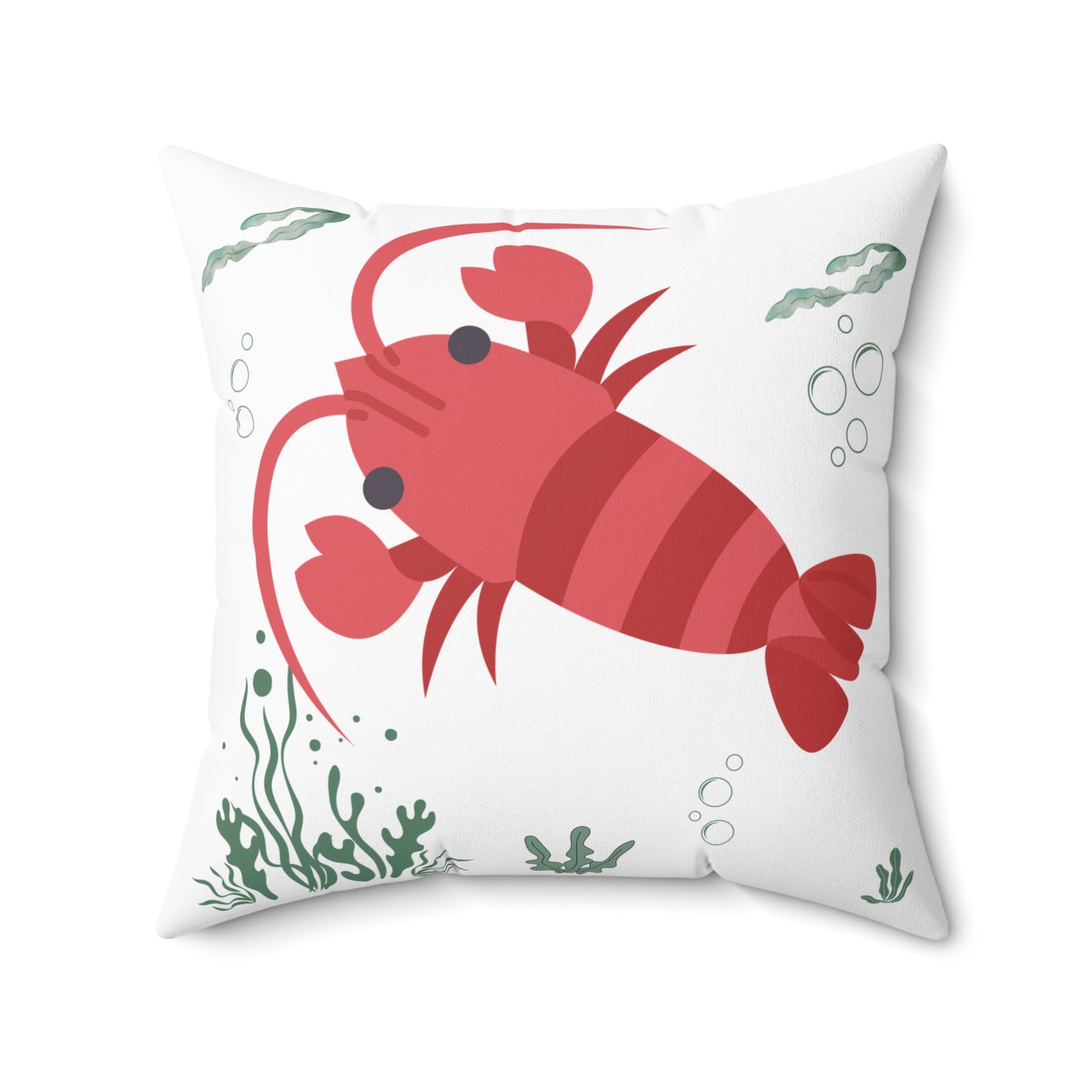 Red crayfish in an aquatic environment Spun Polyester Square Pillow