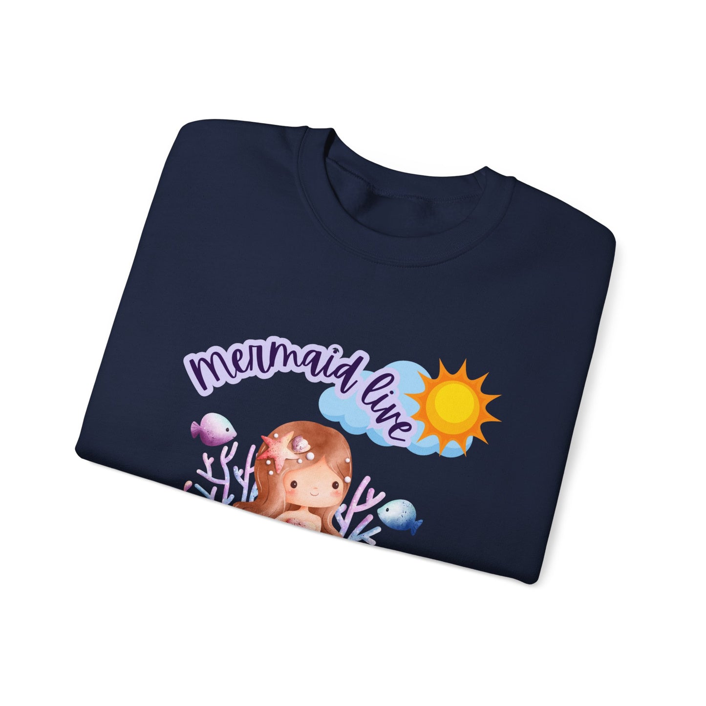 Mermaid Vibes Crewneck Sweatshirt | Cozy Gift for Sea Lovers, Beach Days, Casual Wear, Birthday, Summer