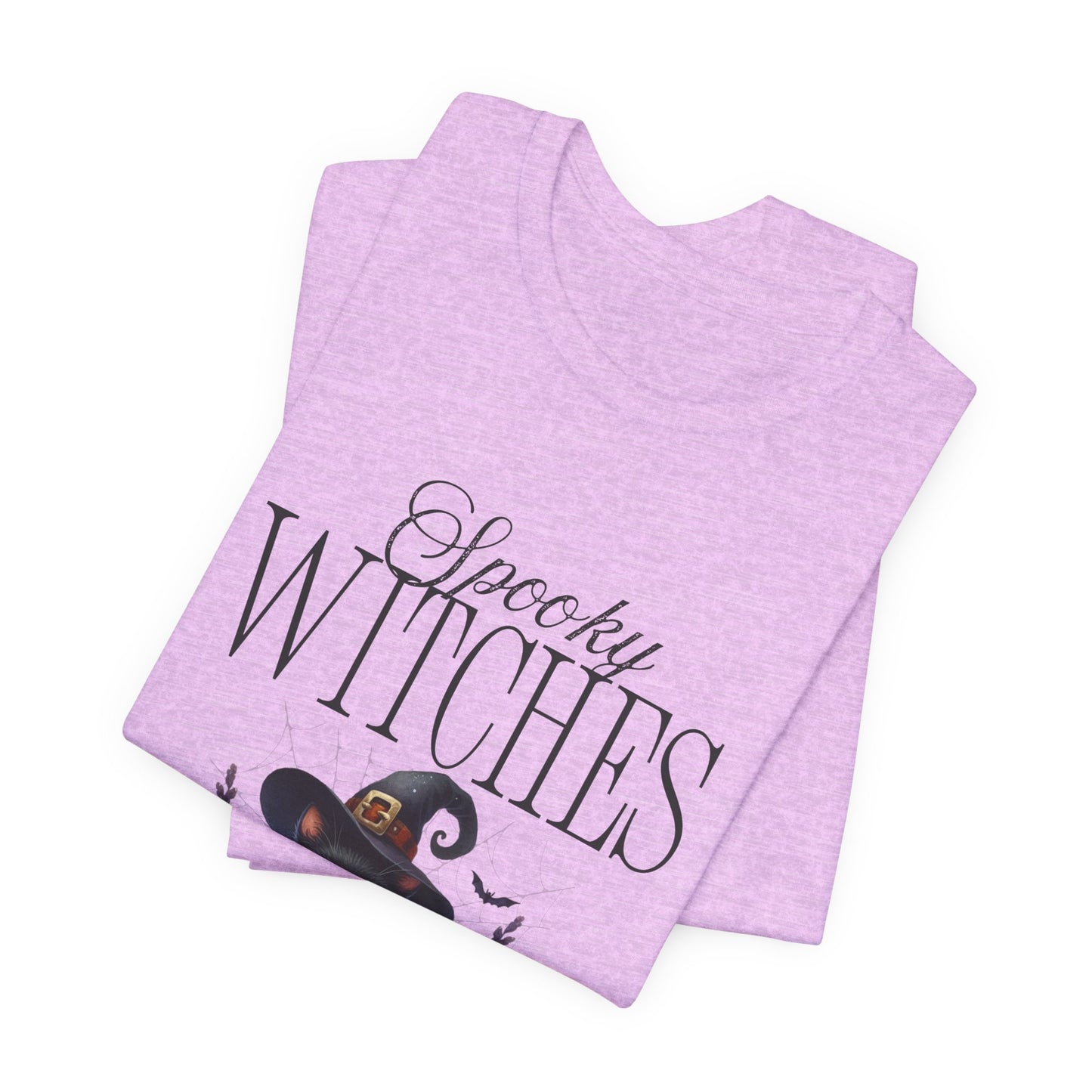 Spooky Witches Halloween Tee, Unisex Short Sleeve Shirt, Witch T-Shirt, Halloween Costume Top, Cat Lovers Gift, Fall Fashion
