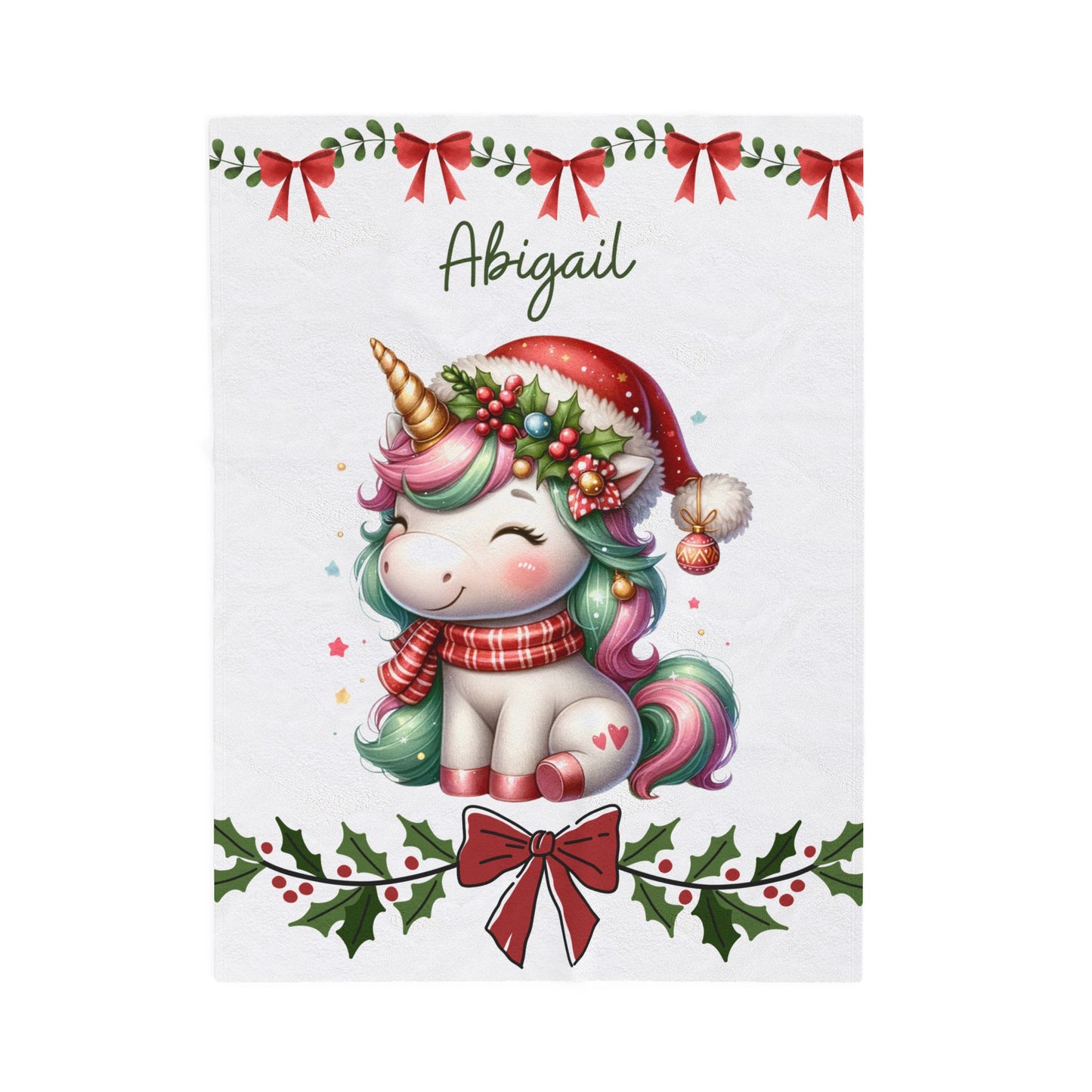 Personalized Unicorn Plush Blanket | Cozy Gift for Kids | Holiday Decor | Soft Throw | Child's Room Decoration, Unique Christmas Gift