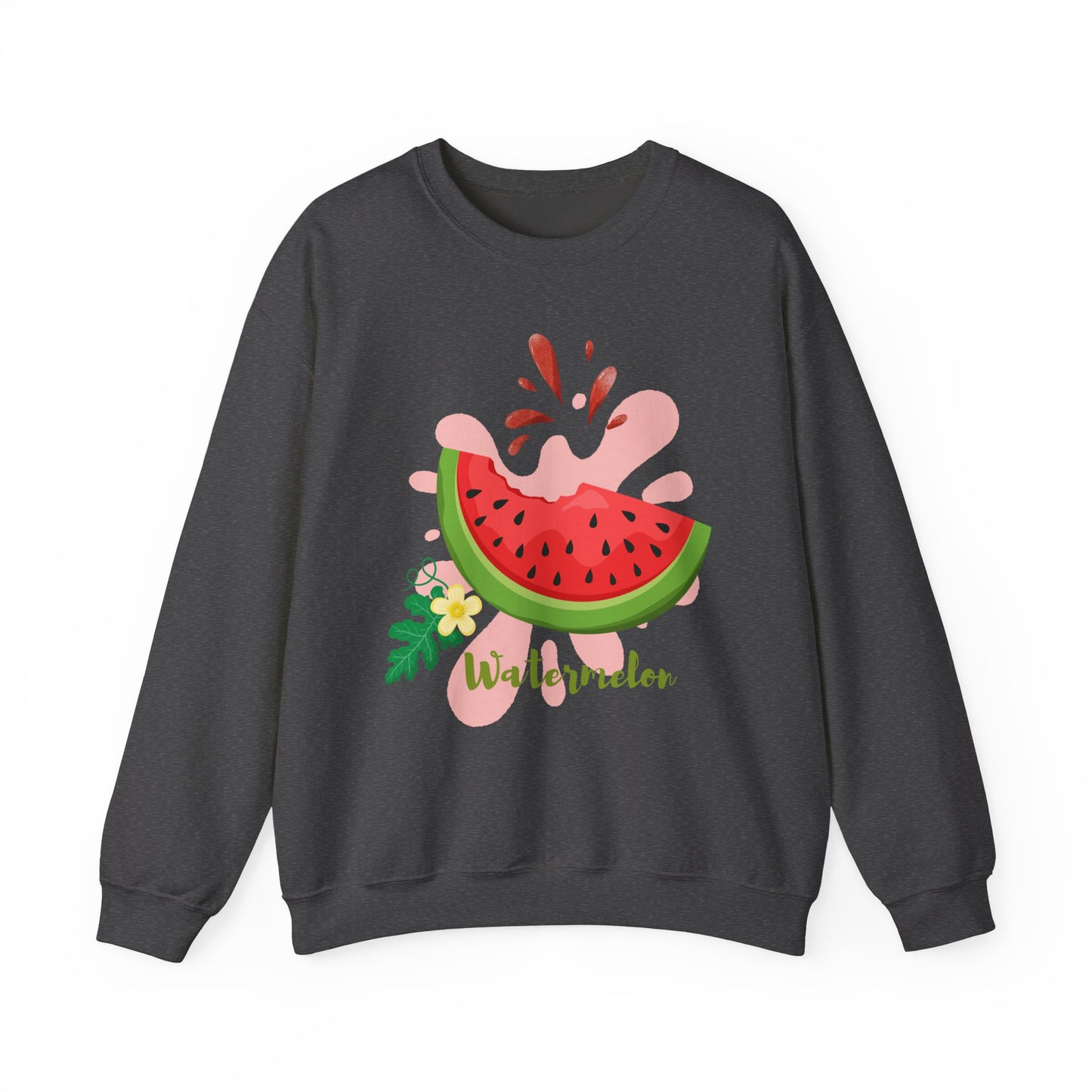 Watermelon Splash Unisex Crewneck Sweatshirt, Summer Vibes Sweatshirt, Cute Fruit Apparel, Gift for Friends, Cute Trendy Sweatshirt
