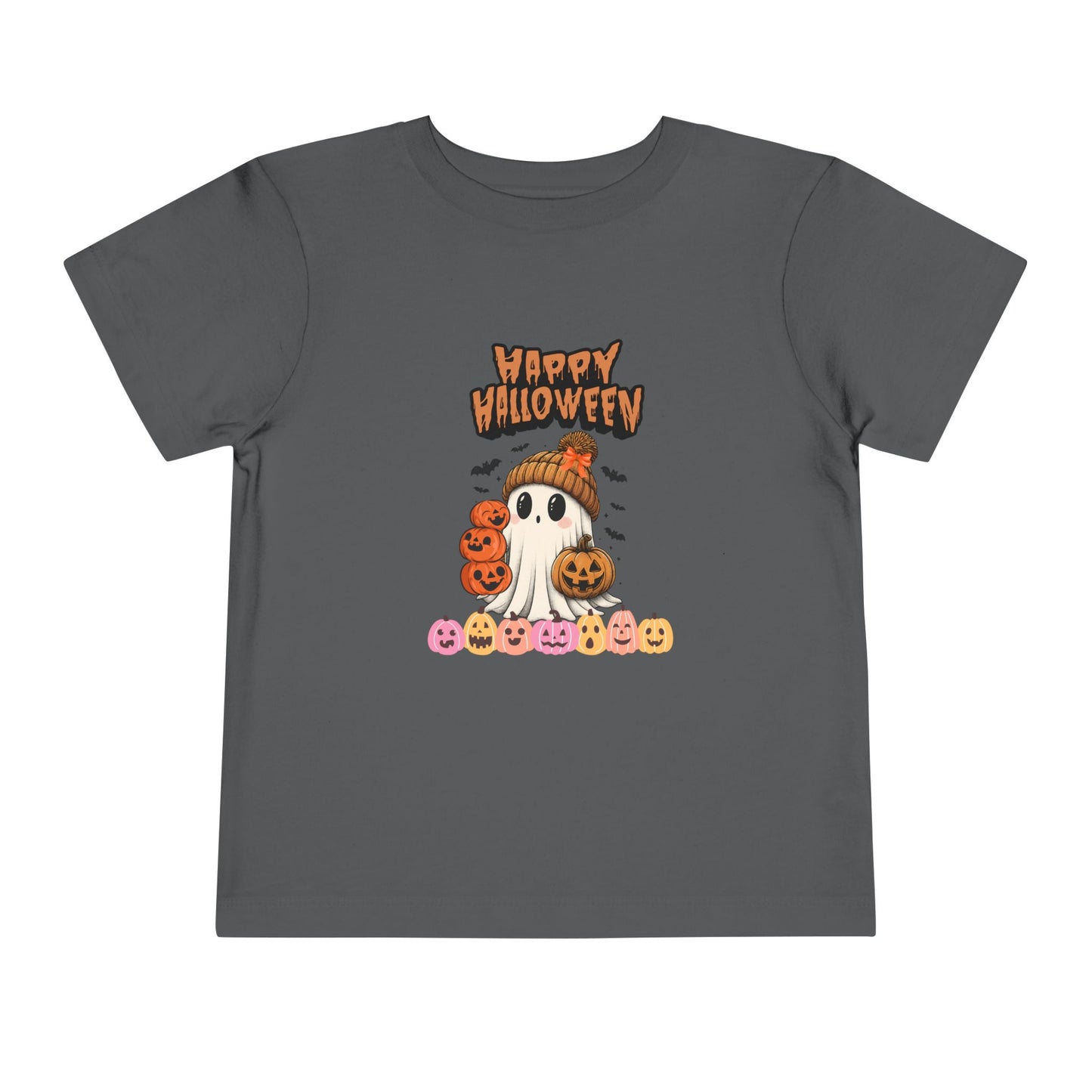 Happy Halloween Toddler Tee, Cute Halloween Shirt, Kids Party Outfit, Trick or Treat Apparel, Fun Ghost Design Toddler T-Shirt