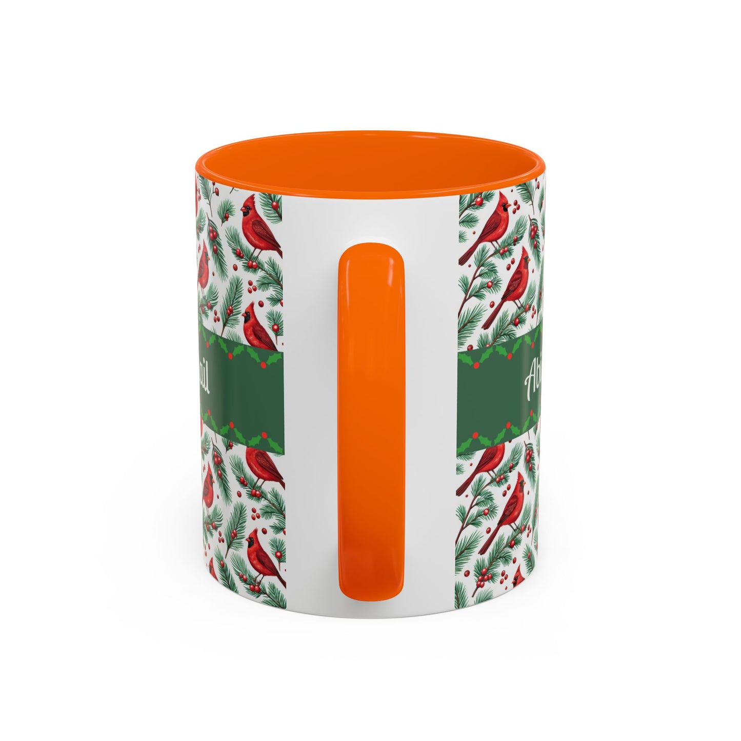 Personalized Holiday Coffee Mug, Festive Cardinal Mug, Custom Name Mug, Christmas Gift, Winter Decor, Drinkware
