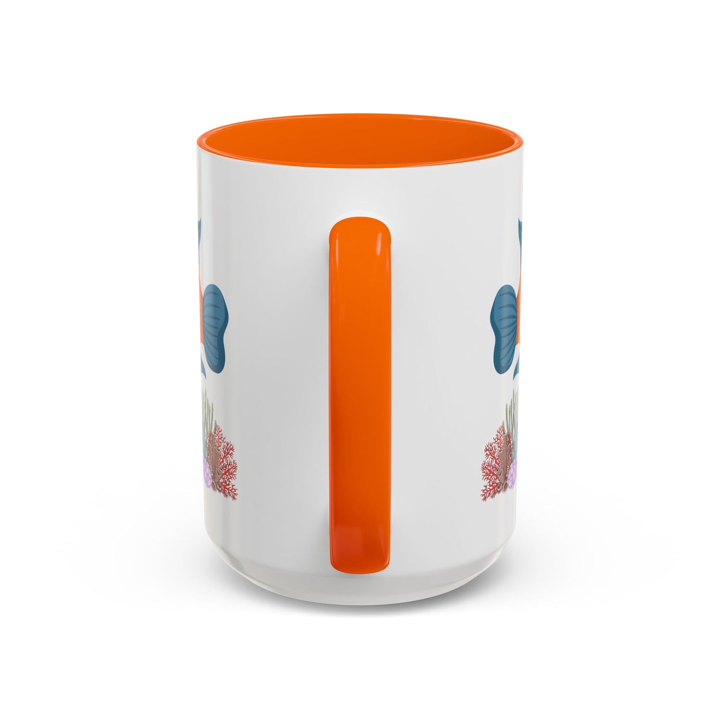 Orange and blue fish with coral and bubble Coffee Mug