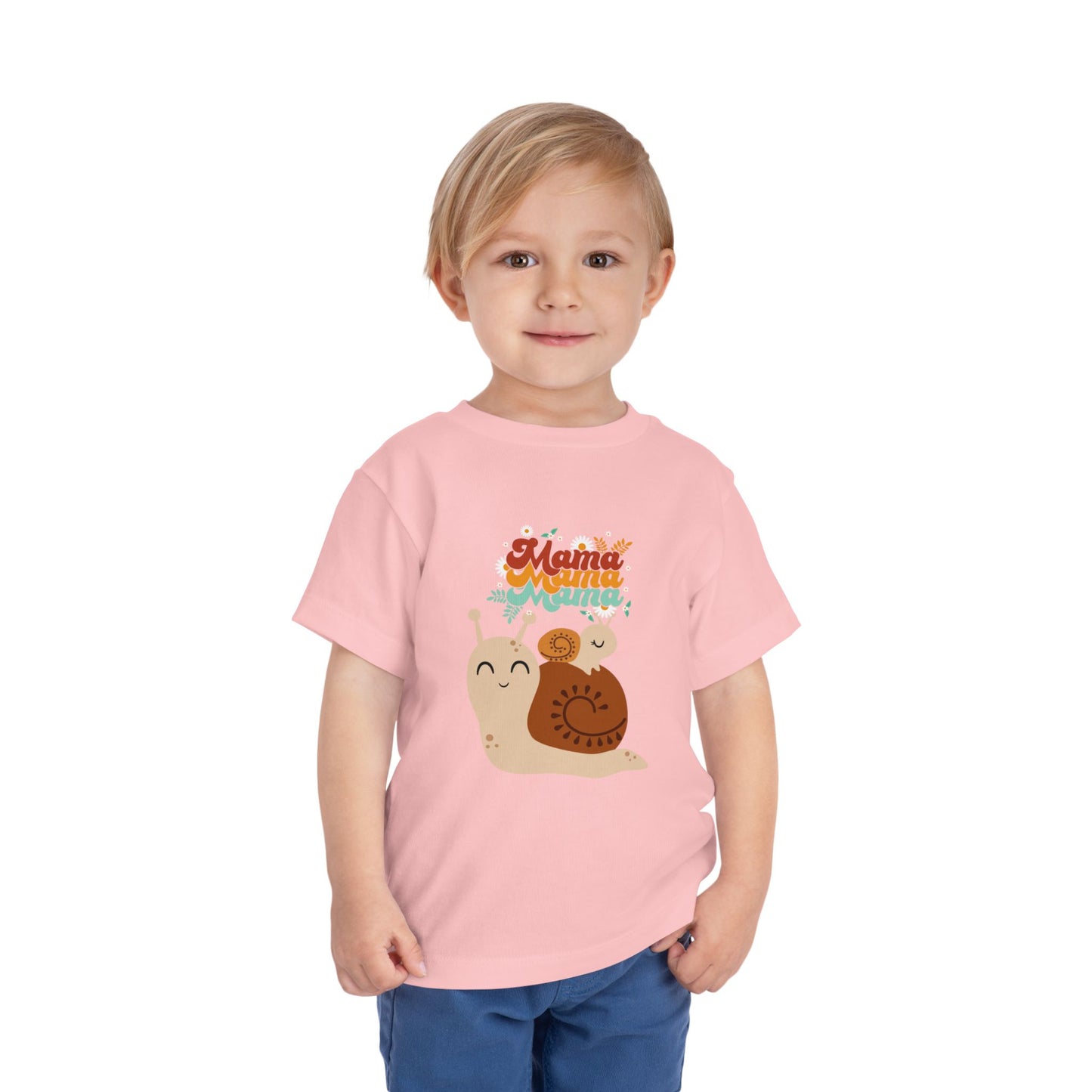 Cute Snail Mama Toddler Short Sleeve Tee, Kids Gift, Toddler Clothing, Birthday Gift, Playful T-Shirt, Baby Shower Gift