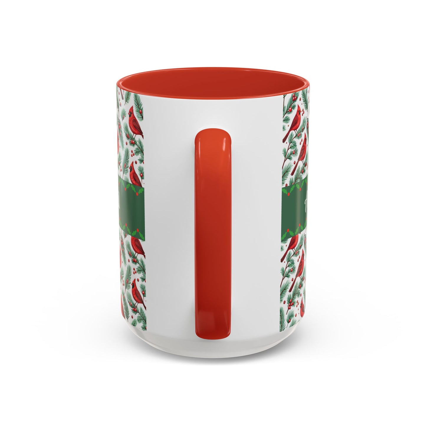 Personalized Holiday Coffee Mug, Festive Cardinal Mug, Custom Name Mug, Christmas Gift, Winter Decor, Drinkware