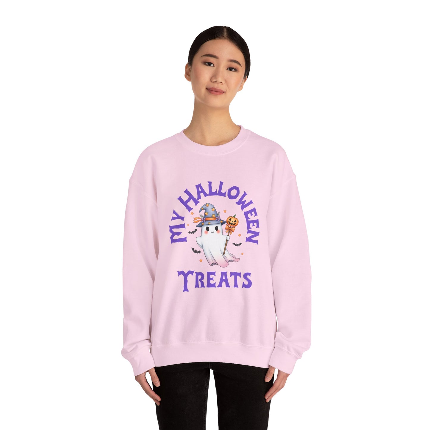 Halloween Ghost Crewneck Sweatshirt, Cozy Halloween Apparel, My Halloween Treats Sweatshirt, Fall Fashion, Spooky Season Gift