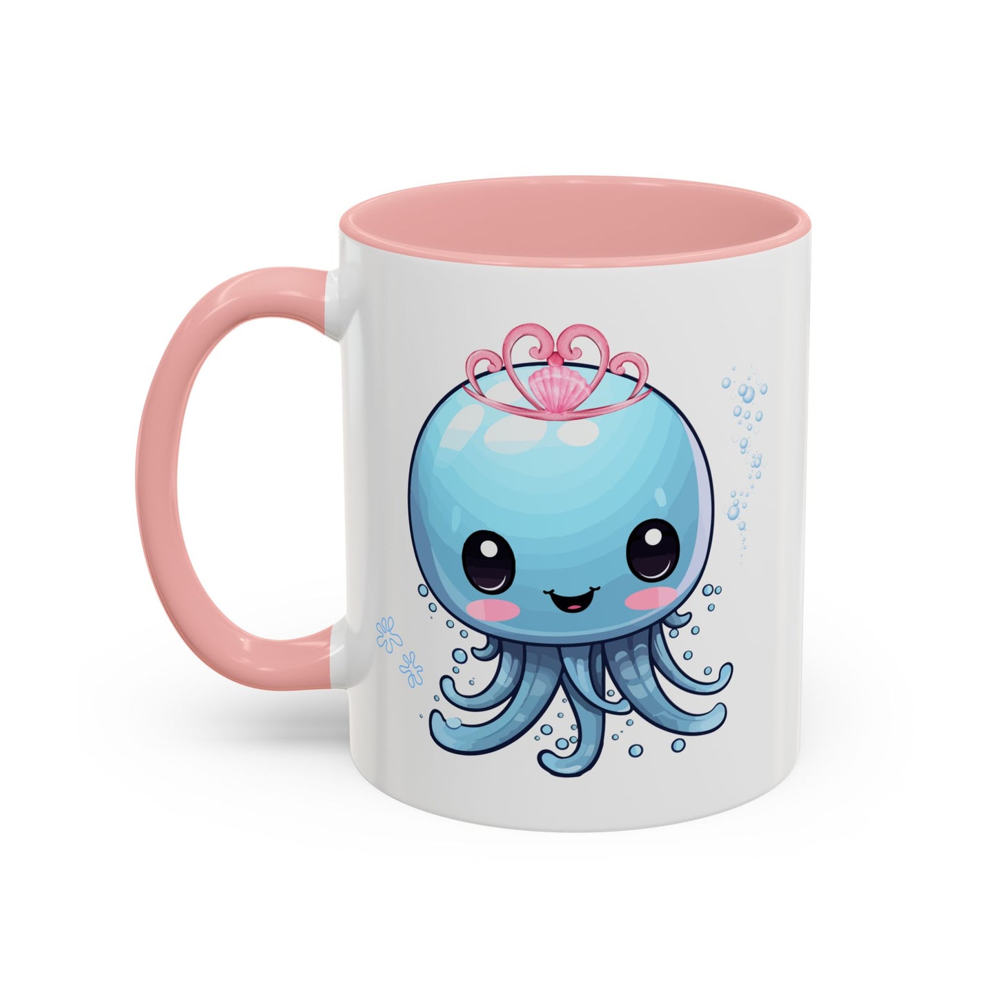 Blue jellyfish with a pink tiara Coffee Mug