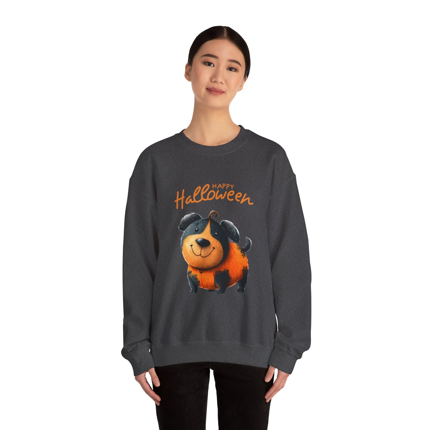 Halloween Dog Sweatshirt, Cozy Unisex Crewneck for Fall, Pet Lovers Gift, October Celebration Apparel, Cute Halloween Top