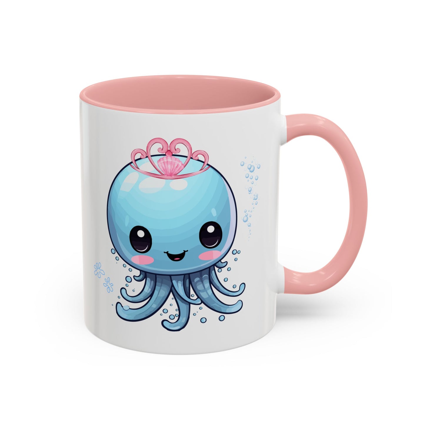 Blue jellyfish with a pink tiara Coffee Mug