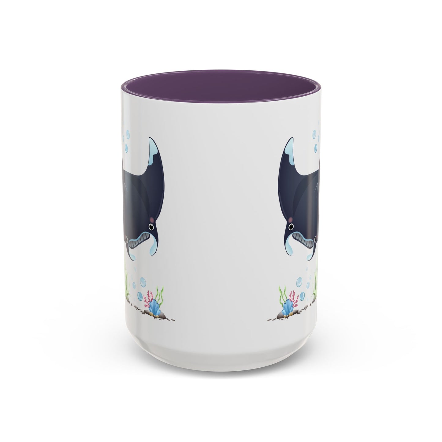 Manta ray with bubbles and coral reef Coffee Mug