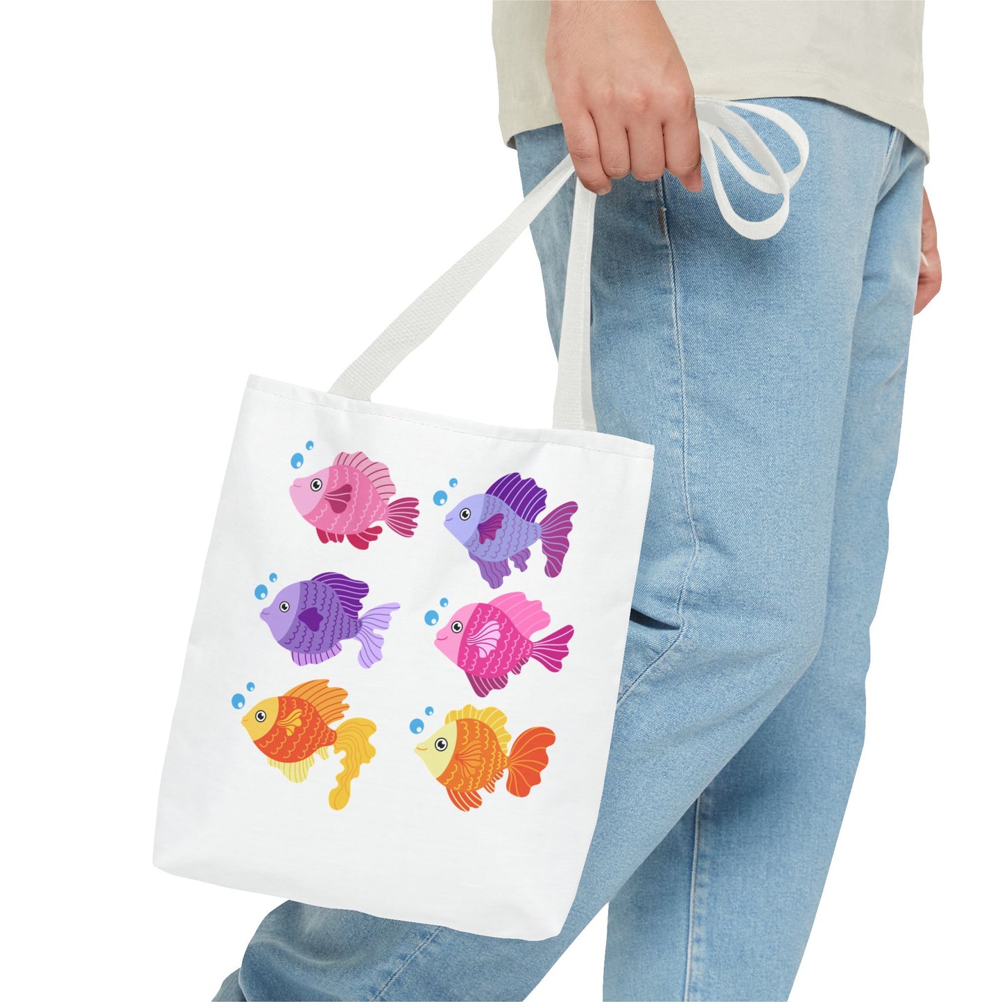 Six fish with cartoonish bubbles Tote Bag