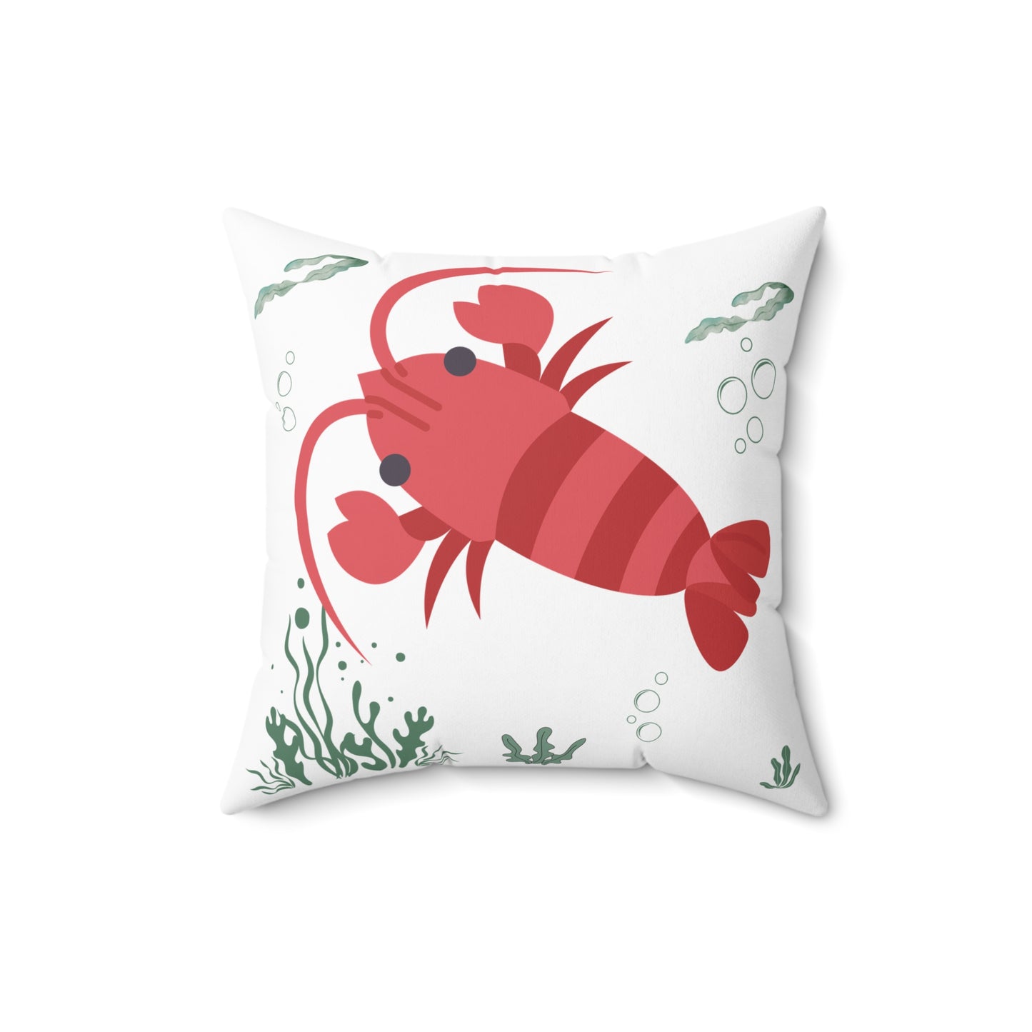 Red crayfish in an aquatic environment Spun Polyester Square Pillow