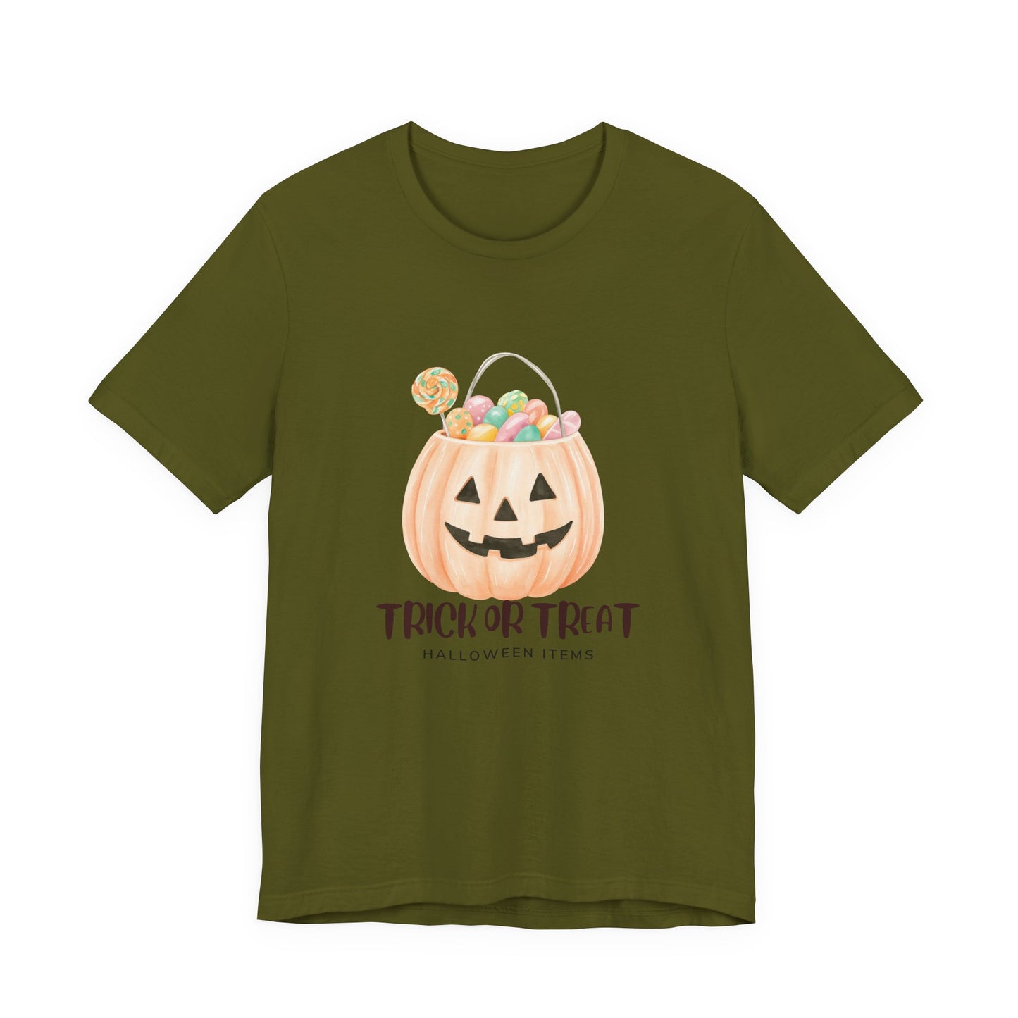 Halloween Trick or Treat T-Shirt, Unisex Graphic Tee, Fall Wardrobe Addition, Perfect for Halloween Parties, Spooky Season Wear