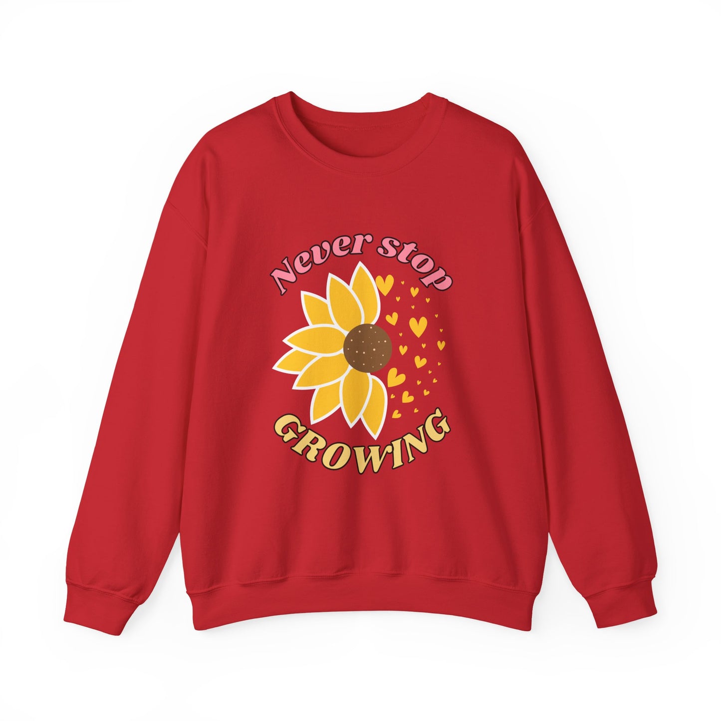 Blooming Inspiration Crewneck Sweatshirt, Never Stop Growing Sweatshirt, Motivational Gift, Spring Fashion, Cozy Layering Piece