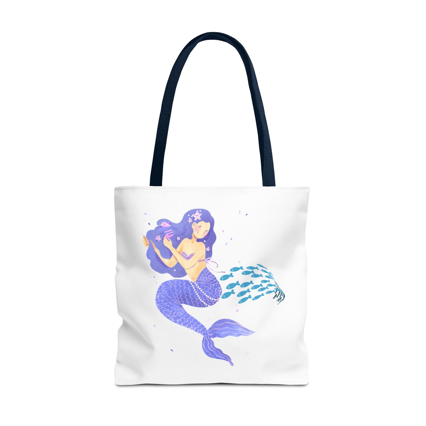 The mermaid and her school fish Tote Bag
