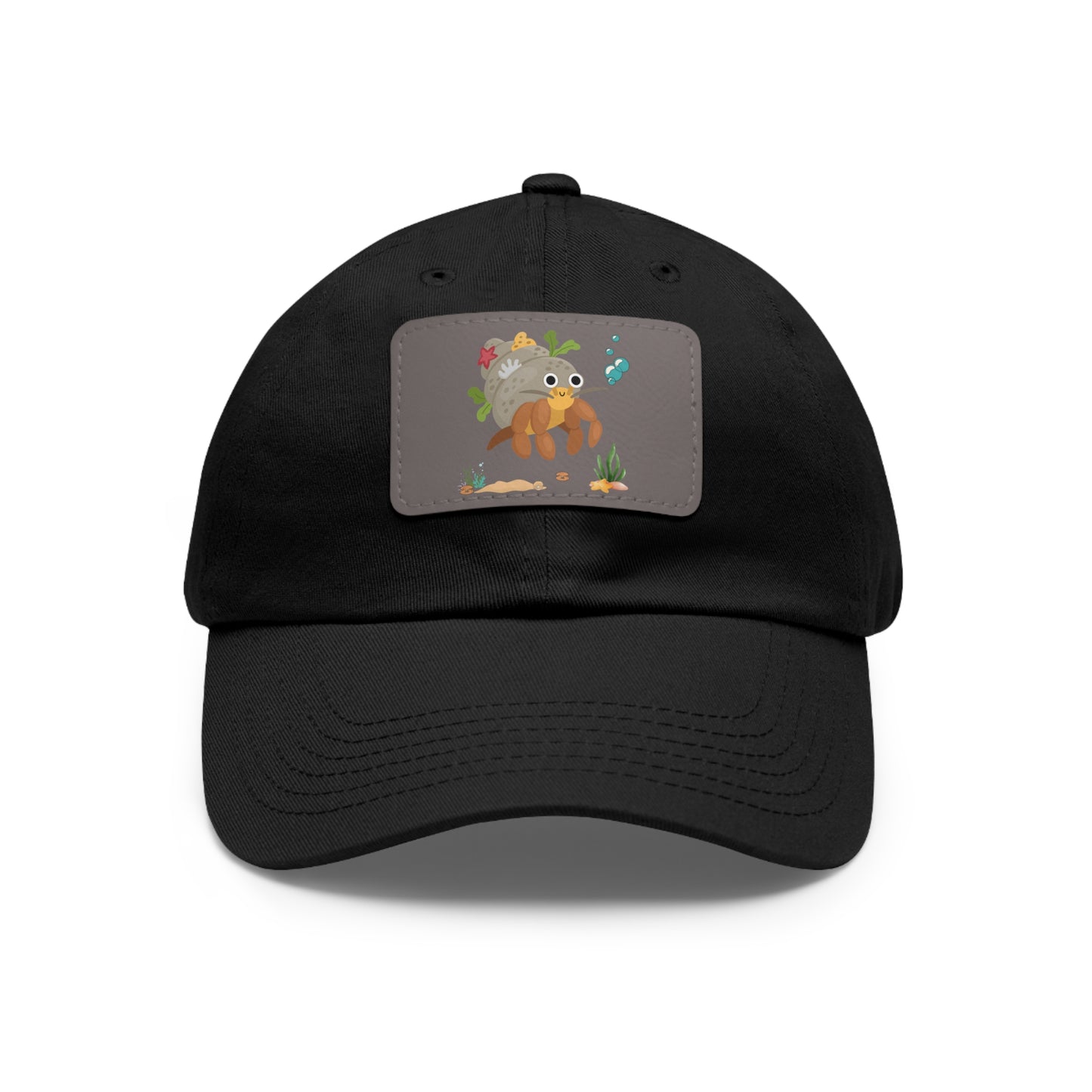 Hermit crab with shell underwater Dad Hat with Leather Patch (Rectangle)