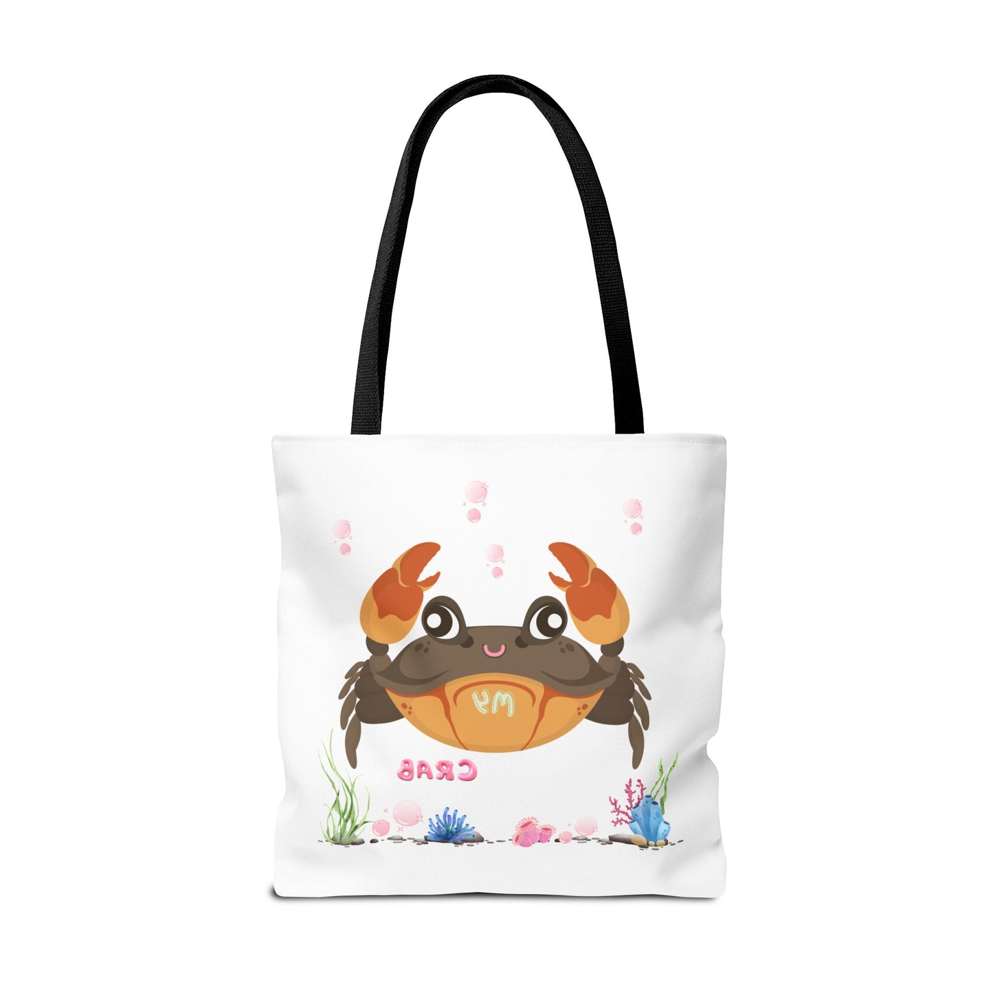 Crab with subtle bubbles and underwater flora Tote Bag