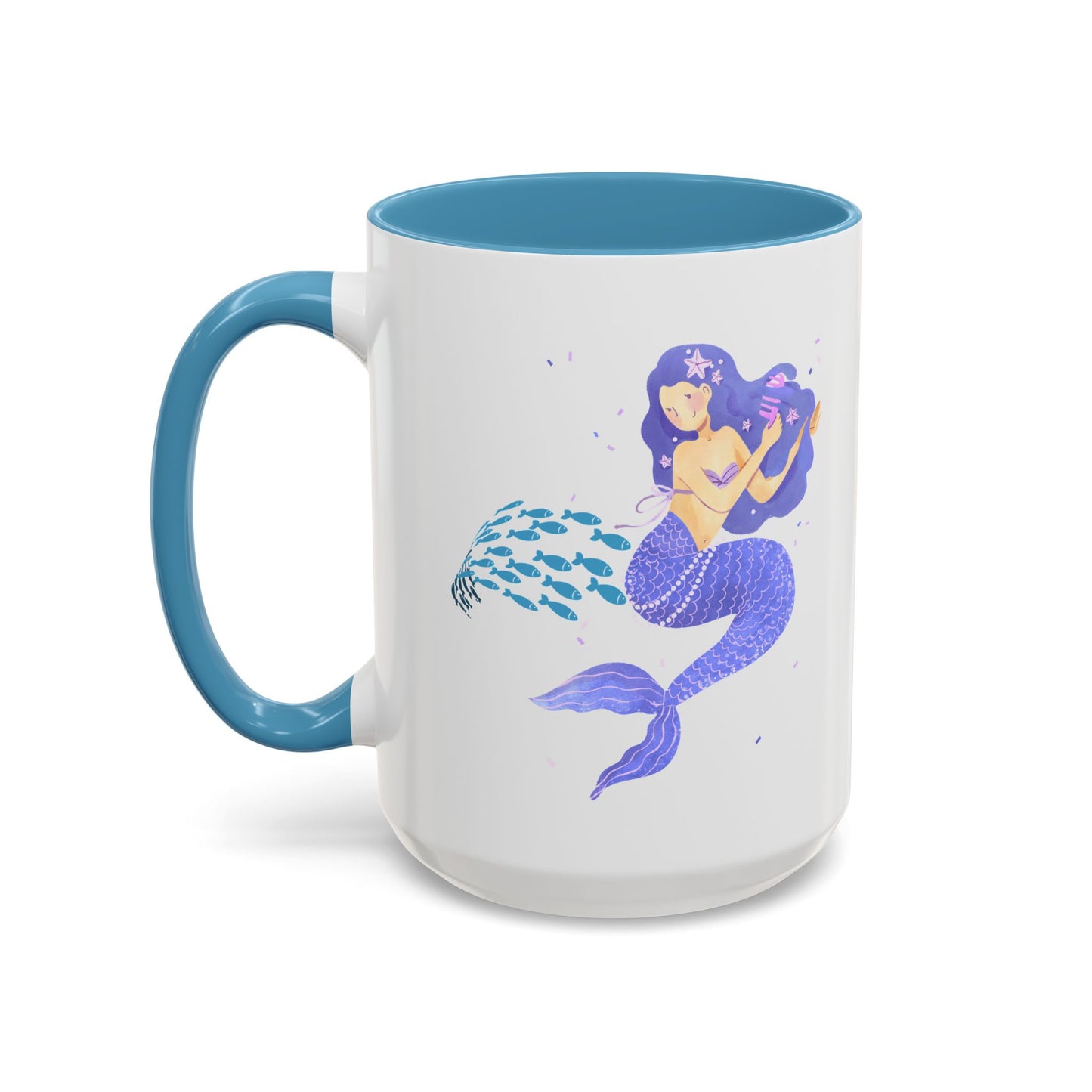 The mermaid and her school fish Coffee Mug