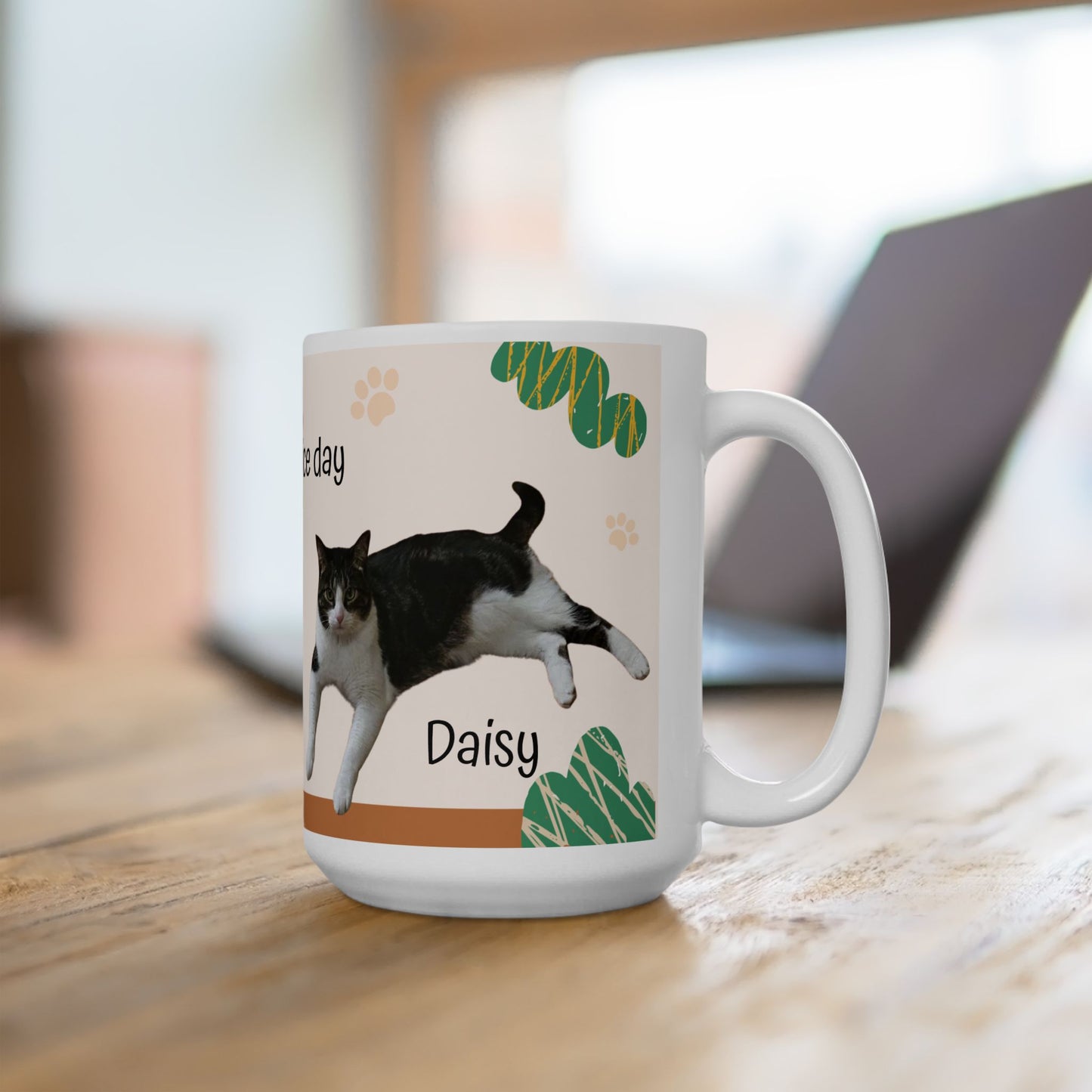 Have a Nice Day Cat Mug — Cute Tuxedo Cat Ceramic Coffee Cup (11oz & 15oz)
