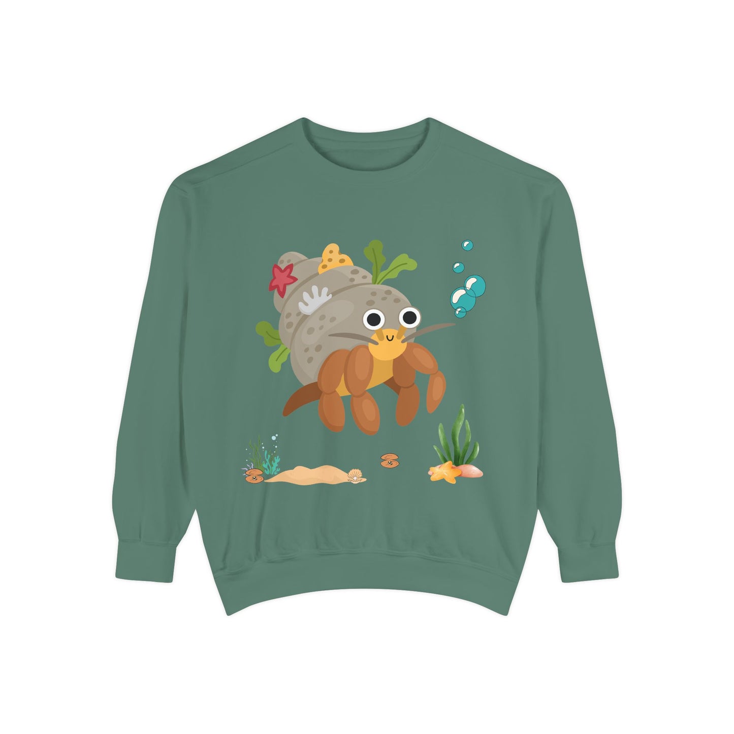 Hermit crab with shell underwater Unisex Garment-Dyed Sweatshirt