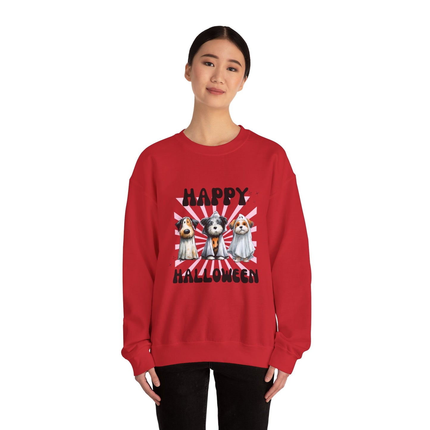 Halloween Dog Crewneck Sweatshirt, Cozy Pet Lover Gift, Unisex Halloween Apparel, Funny Dog Sweatshirt, Fall Fashion