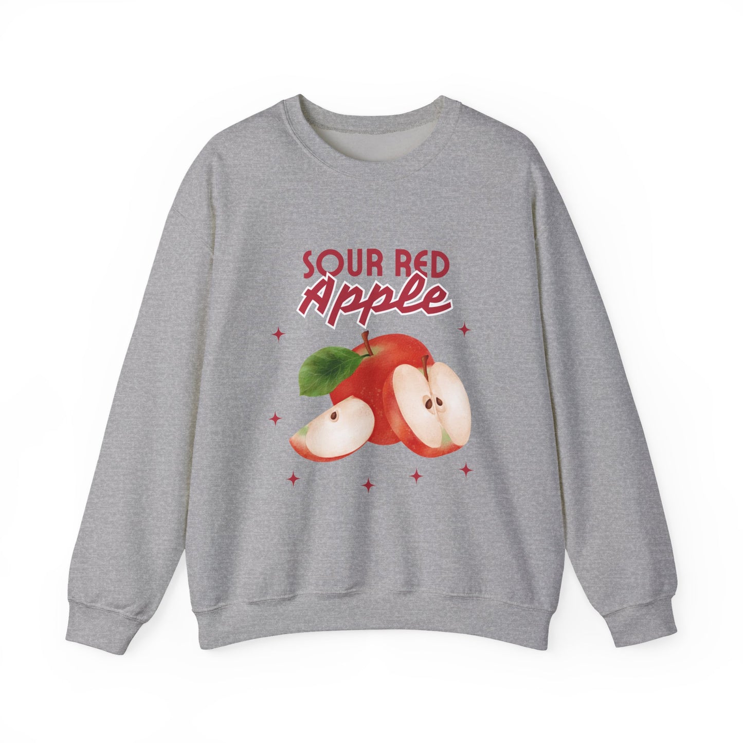 Sour Red Apple Sweatshirt, Cozy Crewneck, Unisex Apparel, Cute Fruit Design, Perfect Gift for Apple Lovers, Autumn Fashion