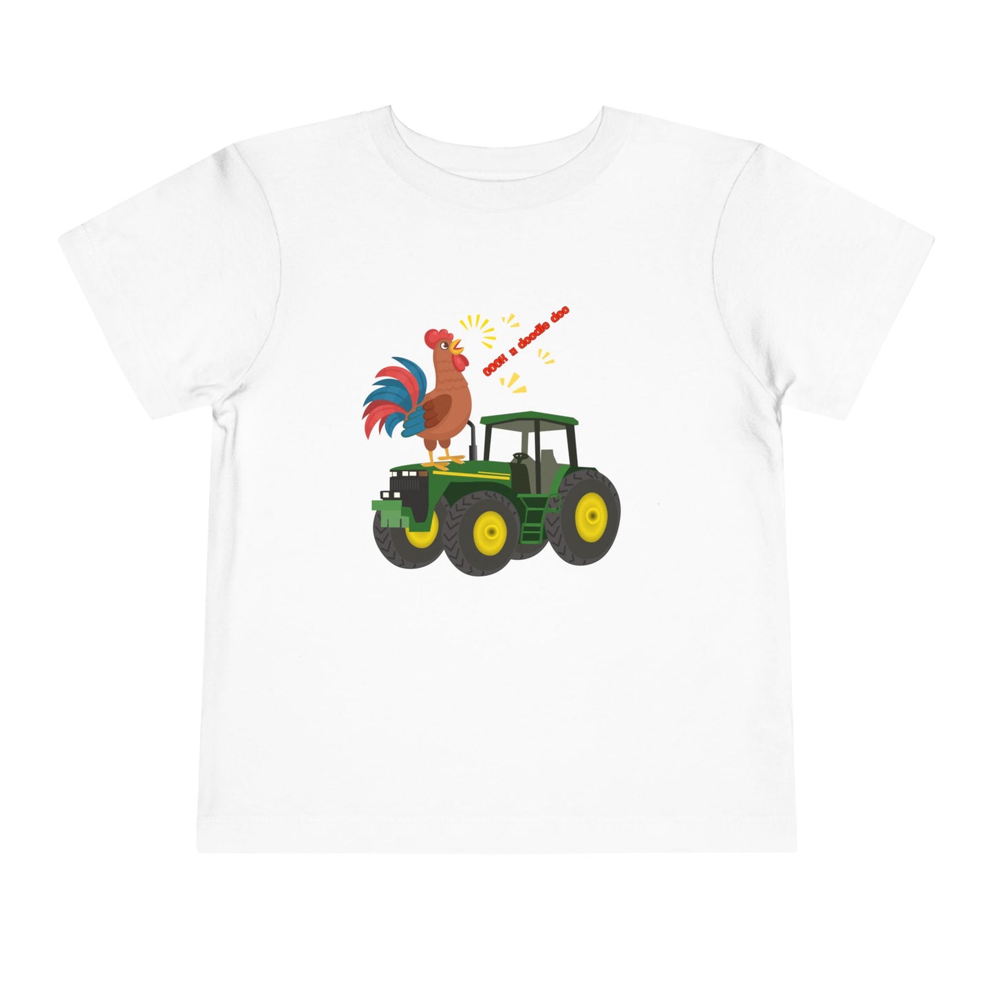 Rooster & Tractor Toddler Tee - Farm Animal Shirt, Cute Toddler Outfit, Birthday Gift, Kids Apparel, Farm Themed Clothing