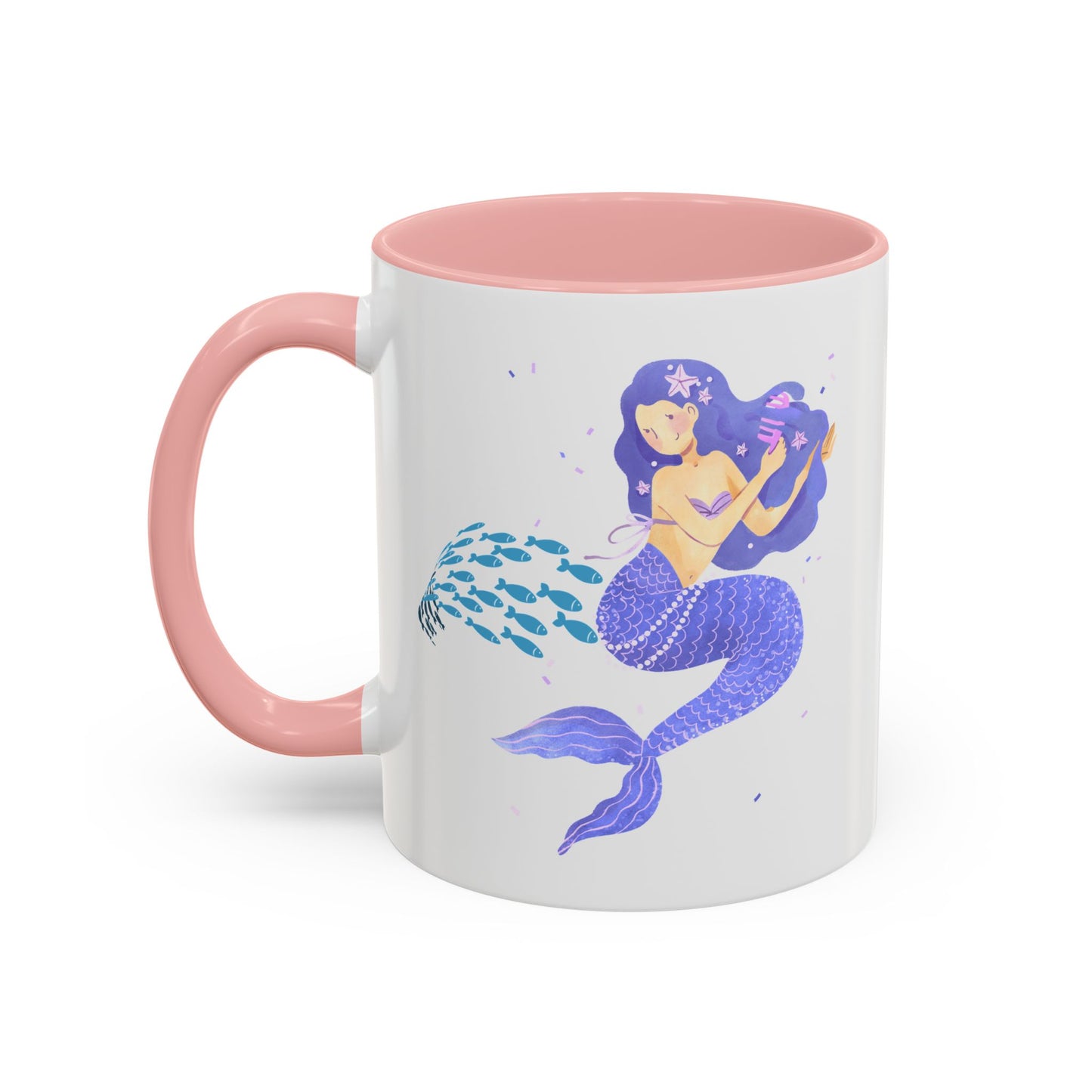 The mermaid and her school fish Coffee Mug