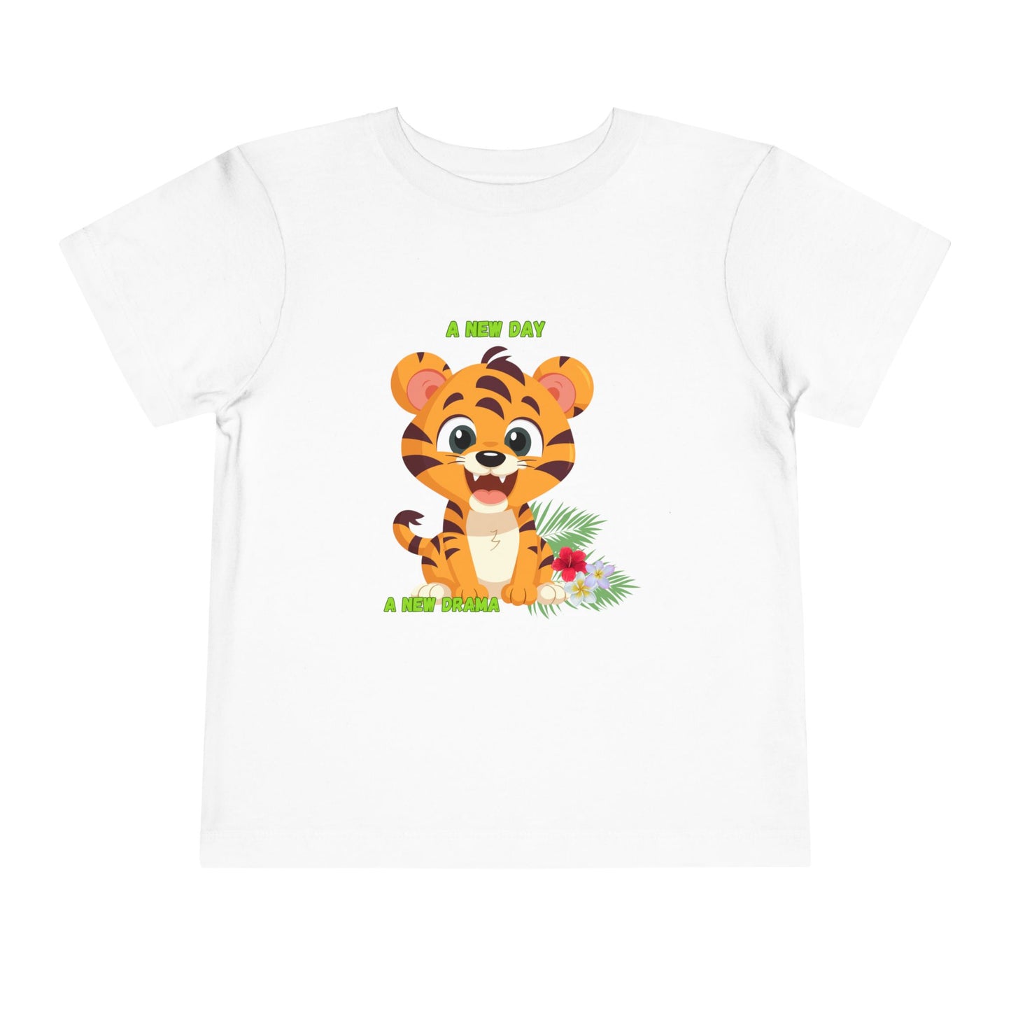 Adorable Toddler Tiger Tee, Cute Animal Tee for Kids, Birthday Gift, Playtime Shirt, Baby Shower Gift, A New Day A New Cheer