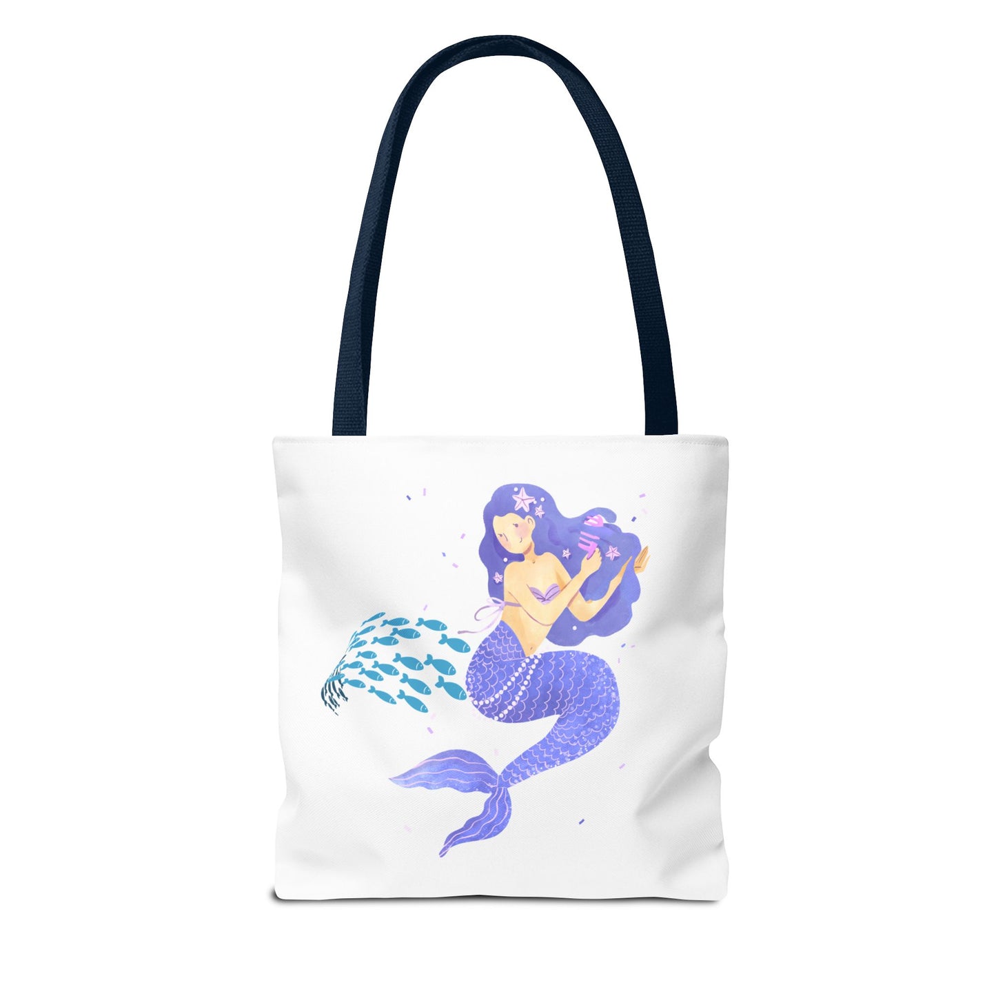 The mermaid and her school fish Tote Bag