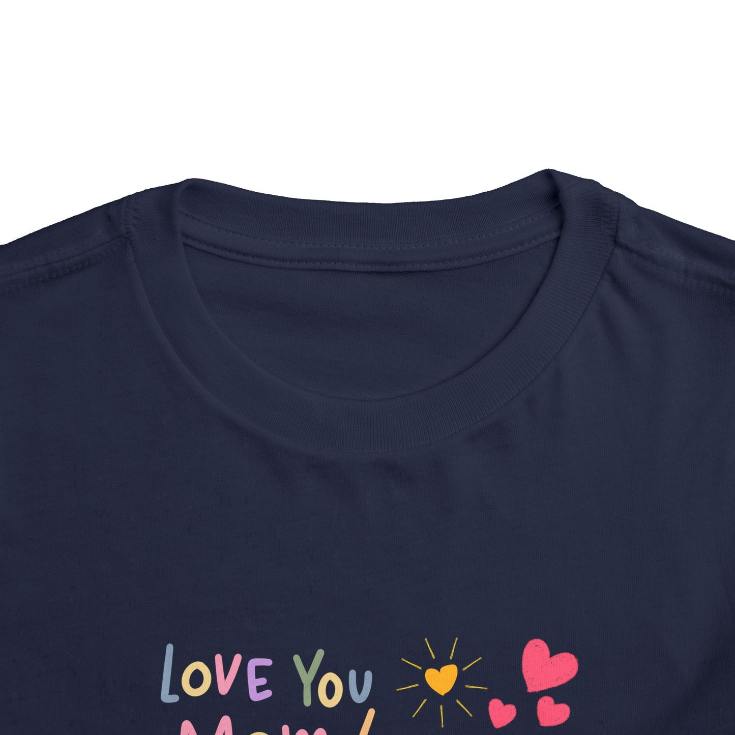 Cute Cat 'Love You Mom' Toddler Tee, Perfect Gift for Mother's Day, Birthday, Playdates, Casual Wear, Cute Kids' Apparel
