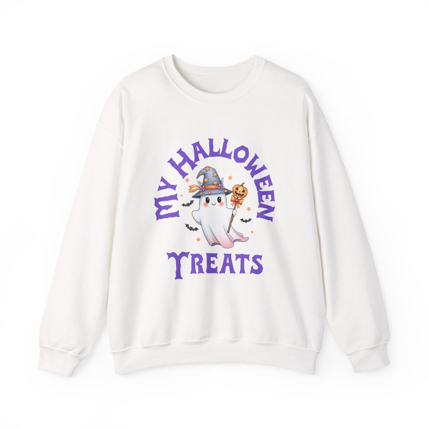 Halloween Ghost Crewneck Sweatshirt, Cozy Halloween Apparel, My Halloween Treats Sweatshirt, Fall Fashion, Spooky Season Gift