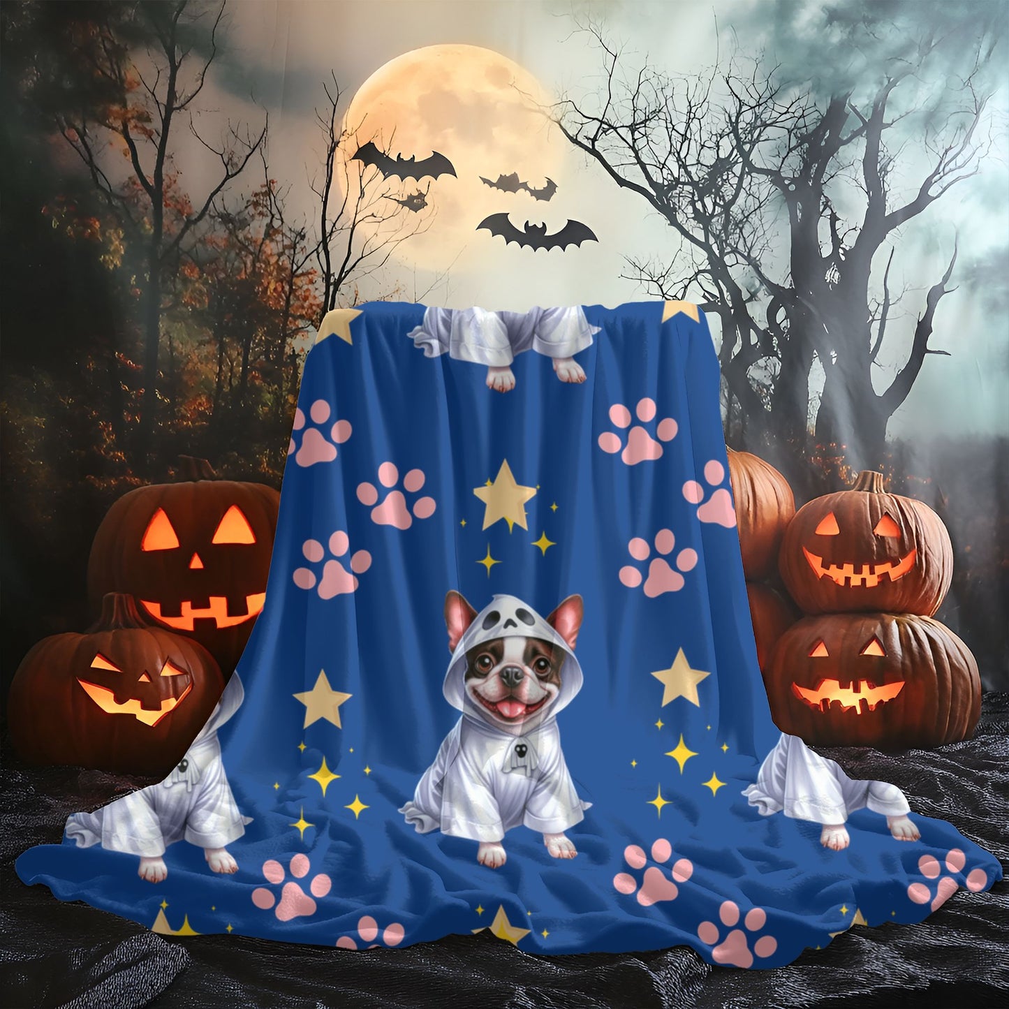 Cozy Dog-Themed Velveteen Plush Blanket - Perfect for Pet Lovers, Gifts, Home Decor, Snuggling, Dog Sleepovers