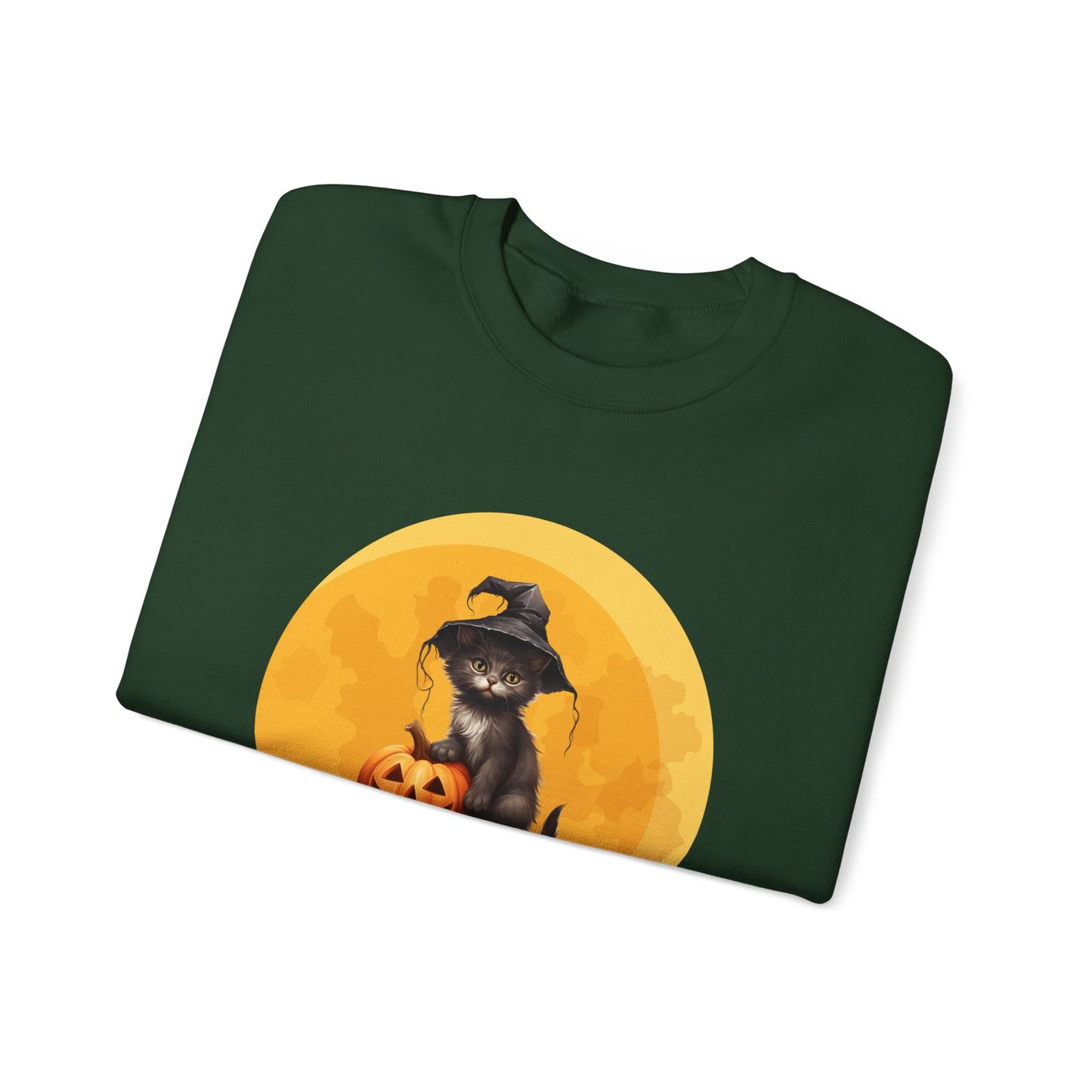 Halloween Cat Sweatshirt, Cozy Fall Sweater, Unisex Crewneck, Perfect for Halloween, Pet Lover Gift, Spooky Season Apparel
