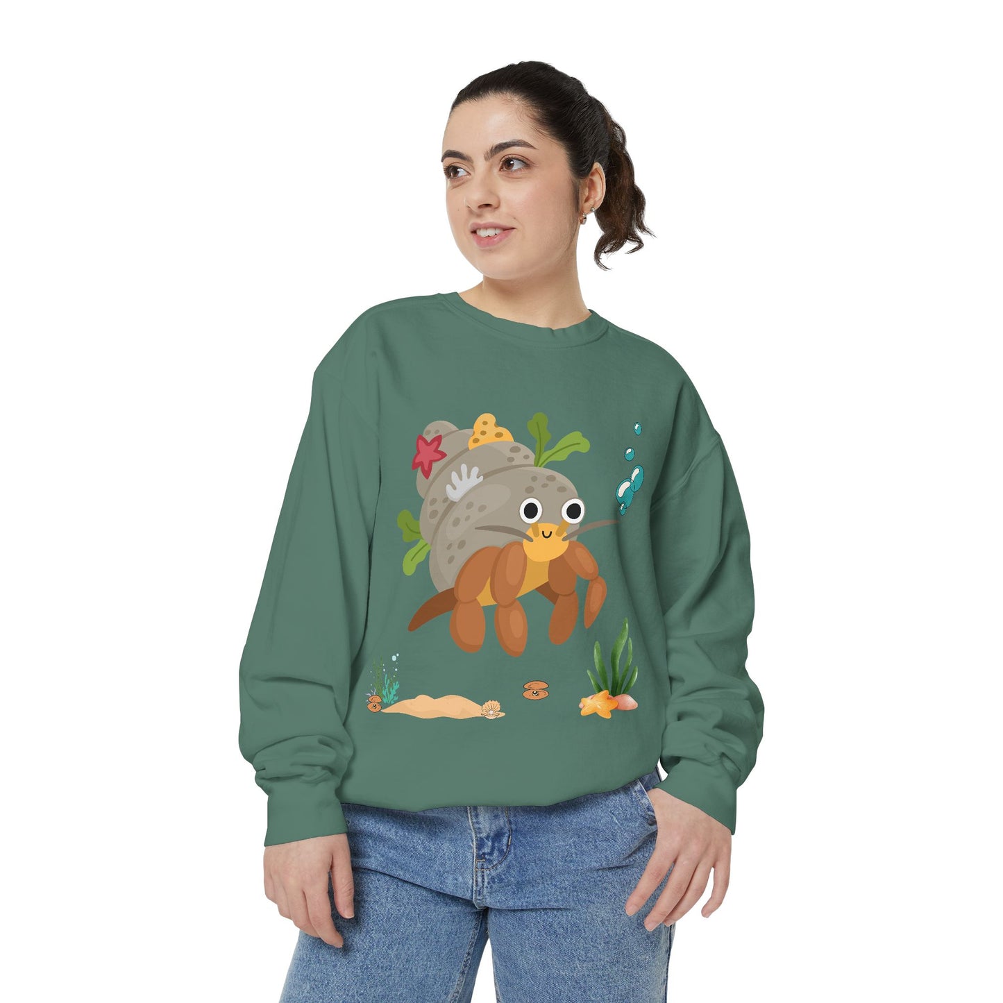 Hermit crab with shell underwater Unisex Garment-Dyed Sweatshirt