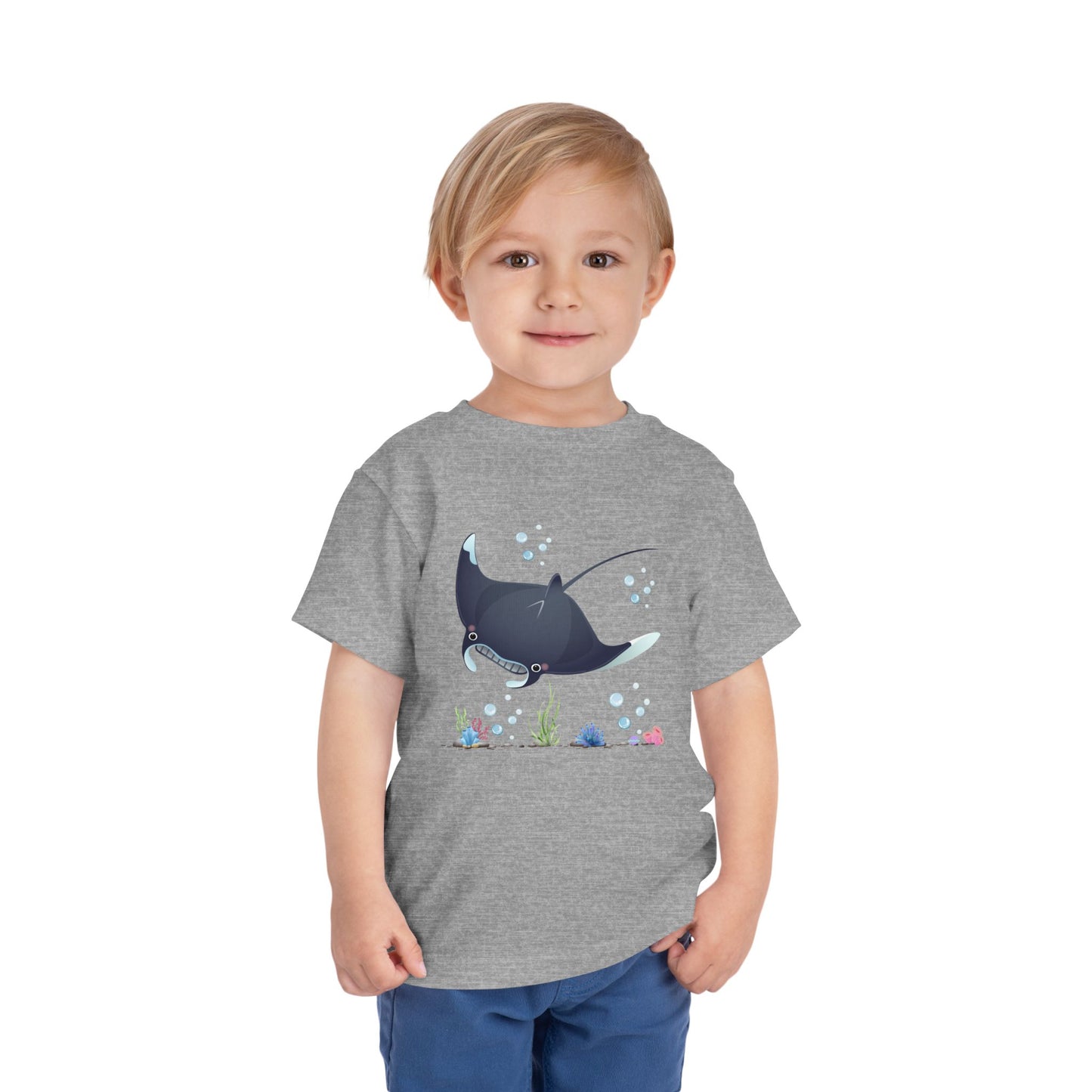Cute Manta Ray Toddler Tee, Toddler Shirt, Ocean Theme T-Shirt, Kids Summer Apparel, Beach Gift, Playtime Tee