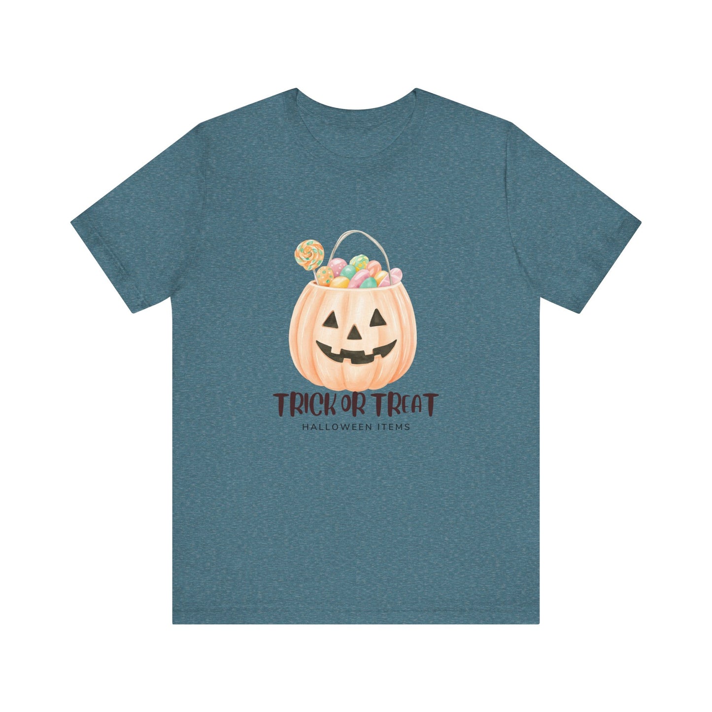 Halloween Trick or Treat T-Shirt, Unisex Graphic Tee, Fall Wardrobe Addition, Perfect for Halloween Parties, Spooky Season Wear