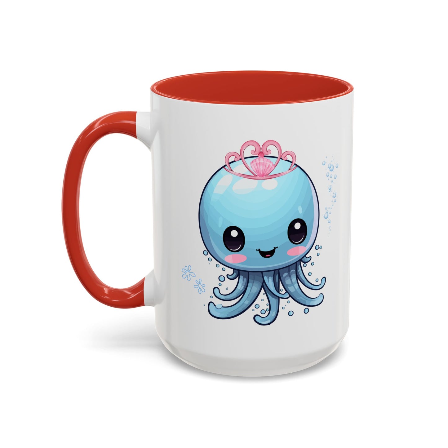 Blue jellyfish with a pink tiara Coffee Mug